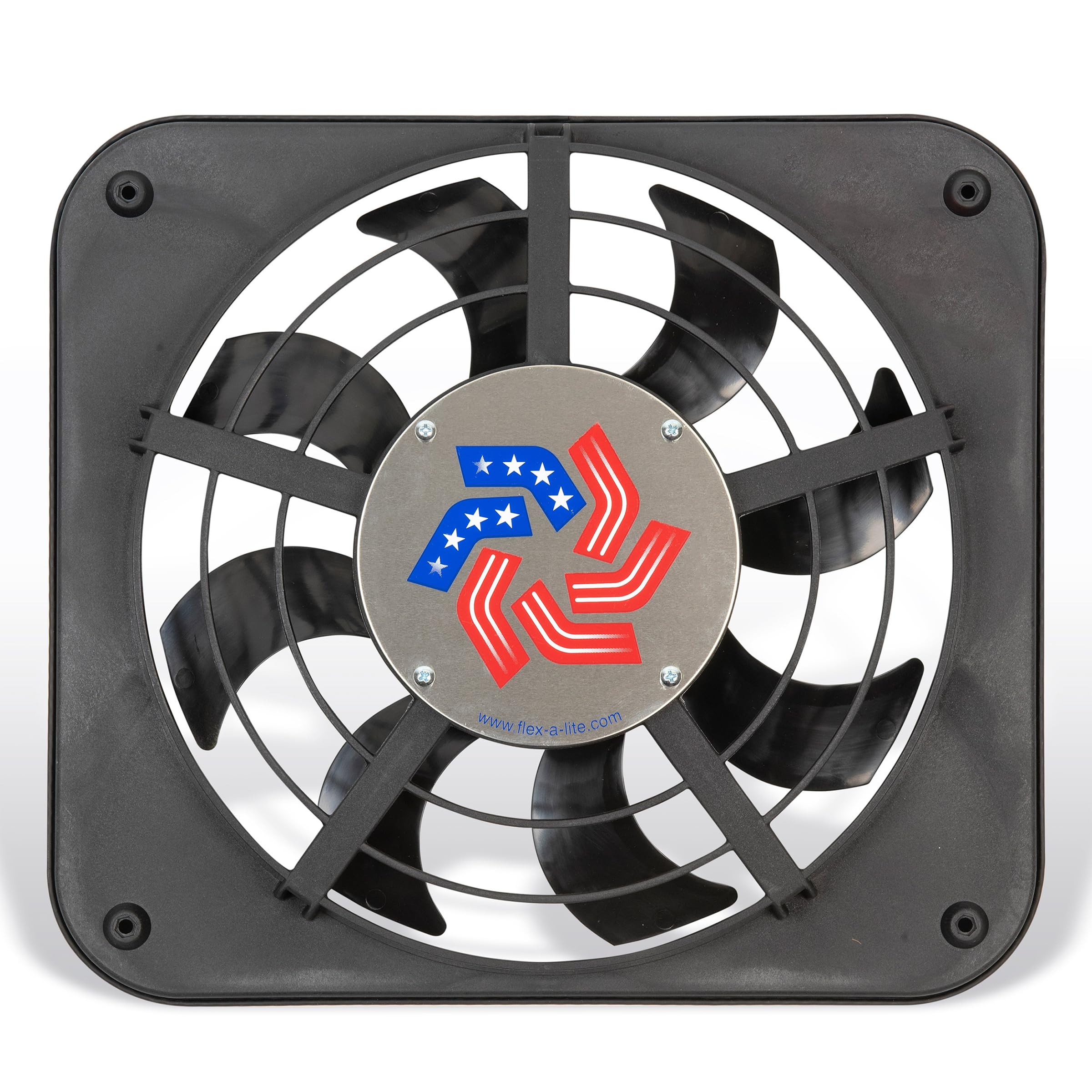 Flex-A-Lite Lo-Profile S-Blade Electric Fan, Puller Fan (123), Car Accessories, 12-1/8 Inches, Black