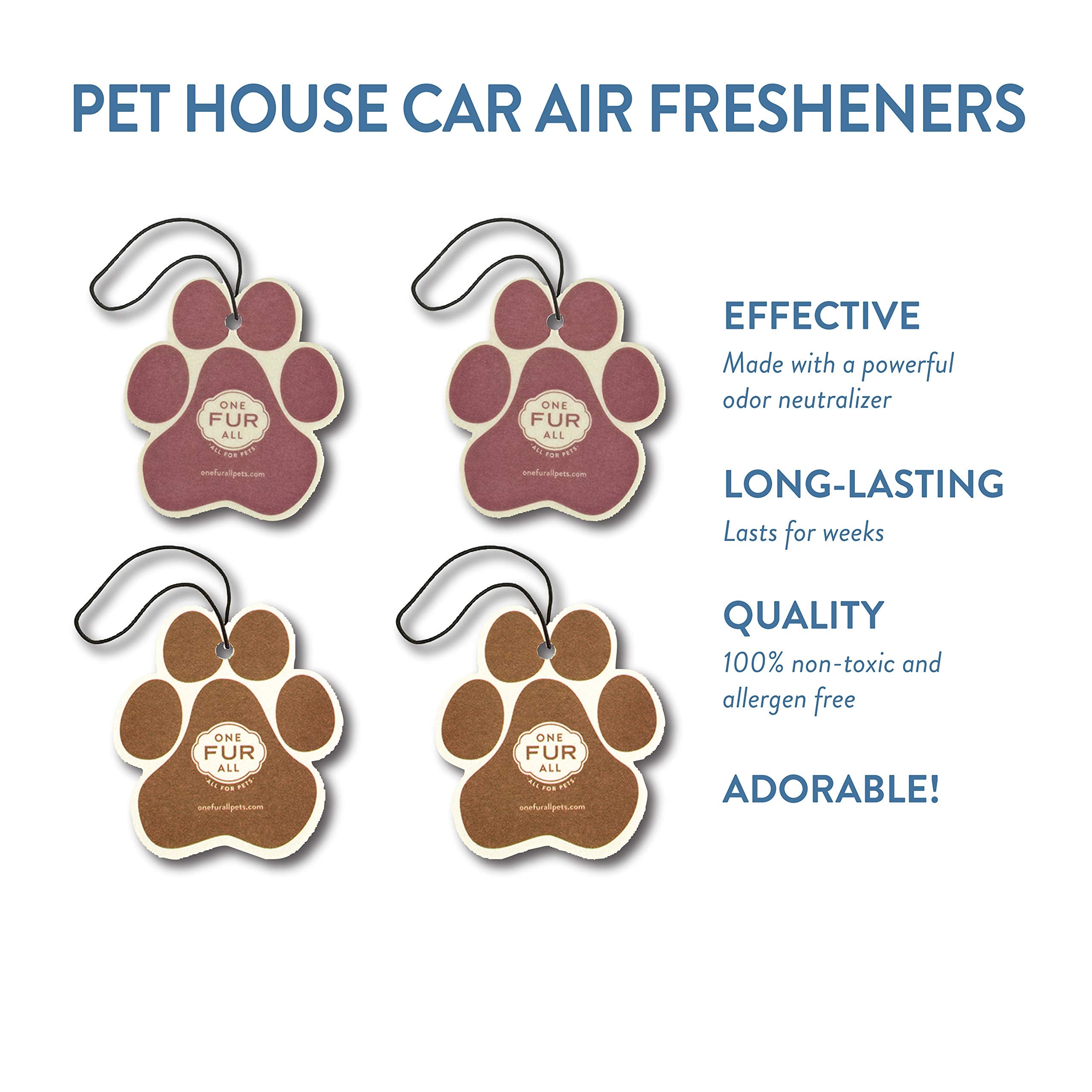 One Fur All Pet-Friendly Car Air Freshener - Winter Mix Pack Of 4 - Non-Toxic, Long-Lasting, Odor Eliminating Air Freshener For