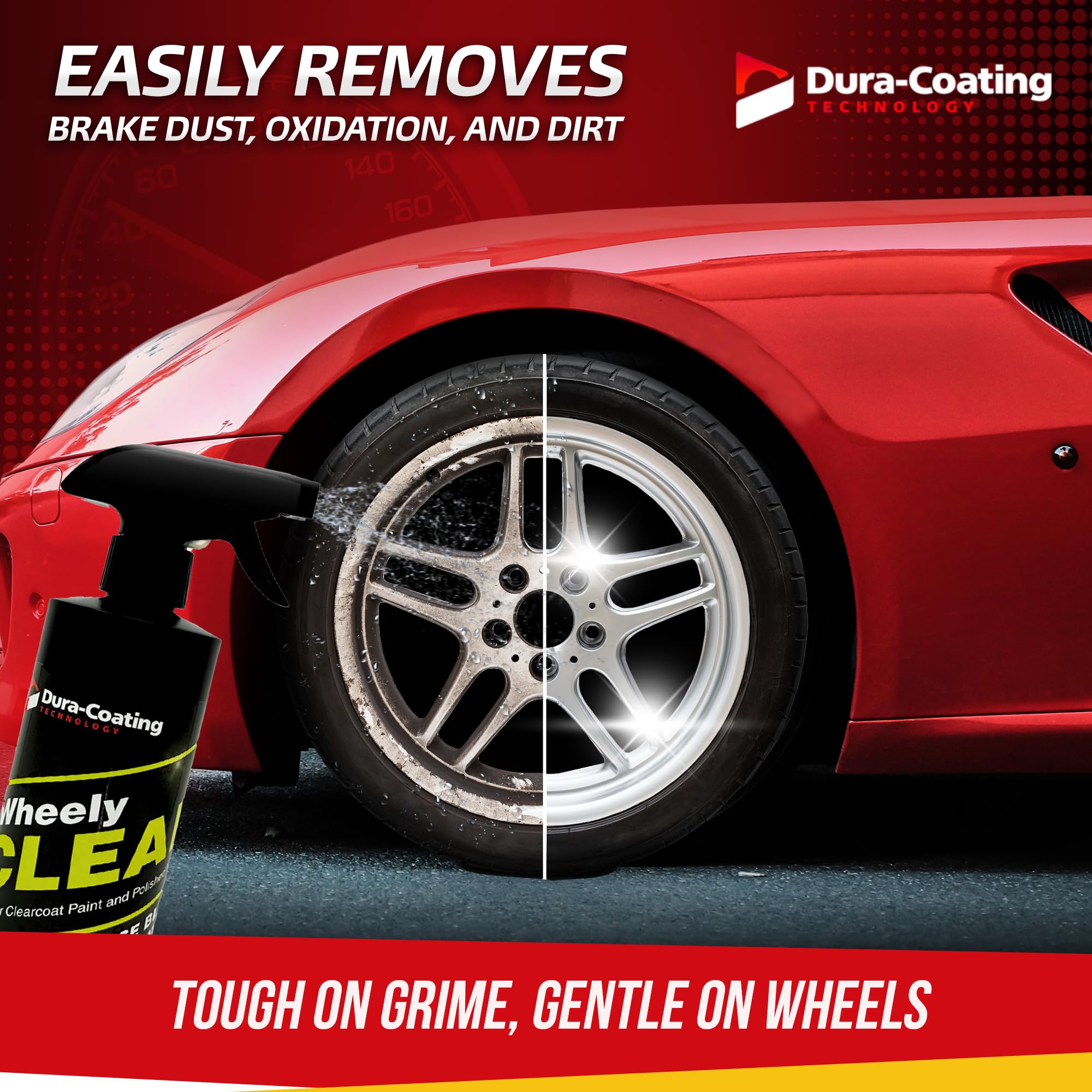 DURA-COATING TECHNOLOGY Wheely Clean Professional Wheel Cleaner Spray - 16 oz - Removes Brake Dust for Aluminum, Chrome, and Clear-Coated Wheels