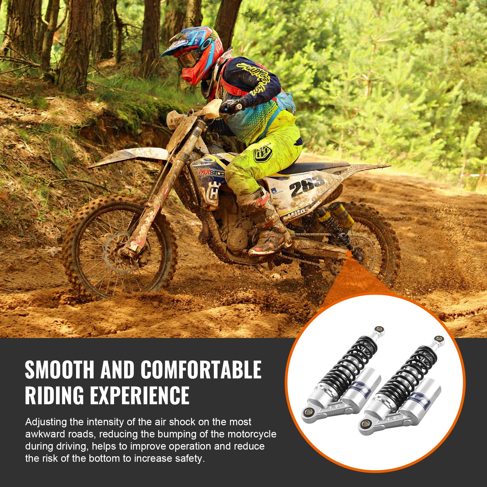 Newsmarts 1 Pair Adjustable 12.5'' 320Mm Motorbike Air Shock Absorbers Replacement For Honda For Suzuki For Yamaha For Kawasaki