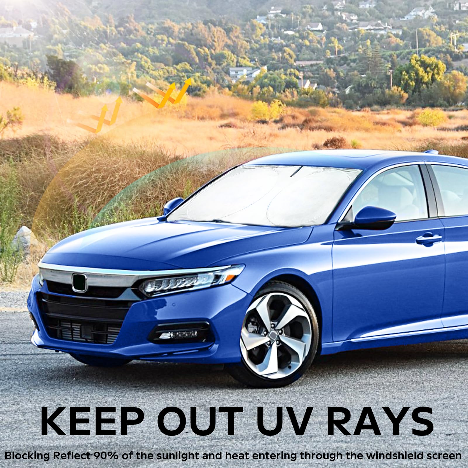 Insauto For Accord 2025 Windshield Sun Shade Sunshade Protector For Honda Accord 2021 2022 2023 2024 Windshield Cover Sun Visor