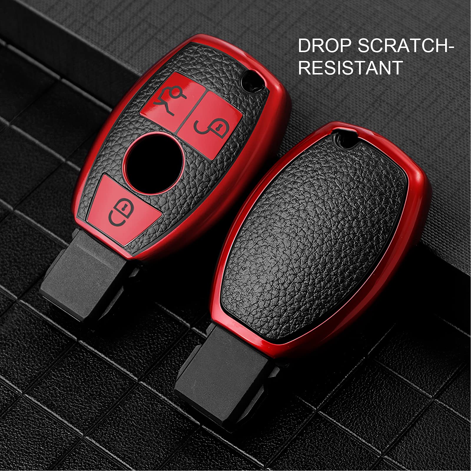 Elohei For Mercedes Benz Key Fob Cover, Premium Soft Tpu Key Case Cover Compatible With Mercedes Benz C E S M Cls Clk G Class Ke