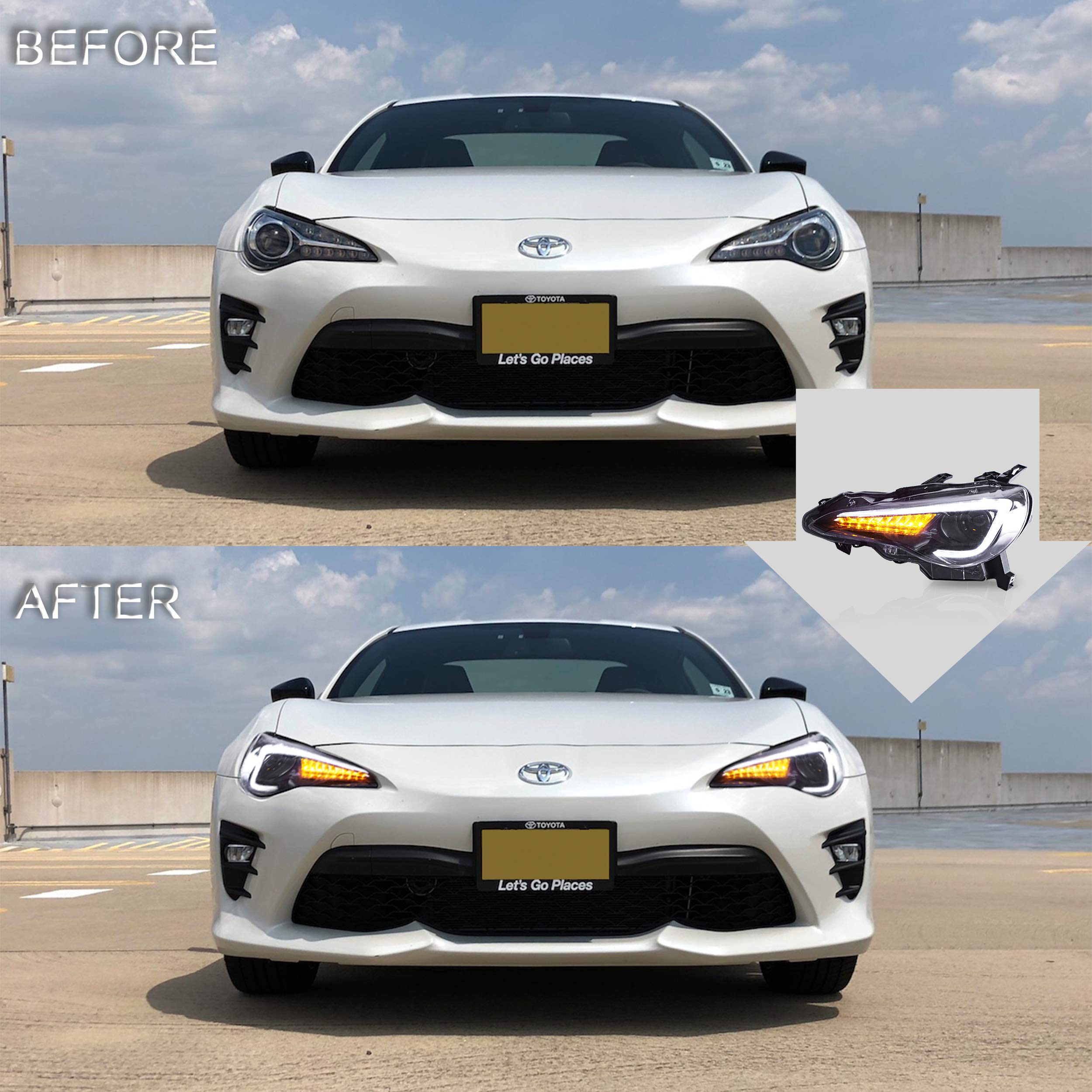 Vland Headlight Assembly Fit For 2012-2016 Scion Fr-S 2012-2021 Toyota 86 2013-2021 Subaru Brz, Led Headlamp Assembly With Drl S