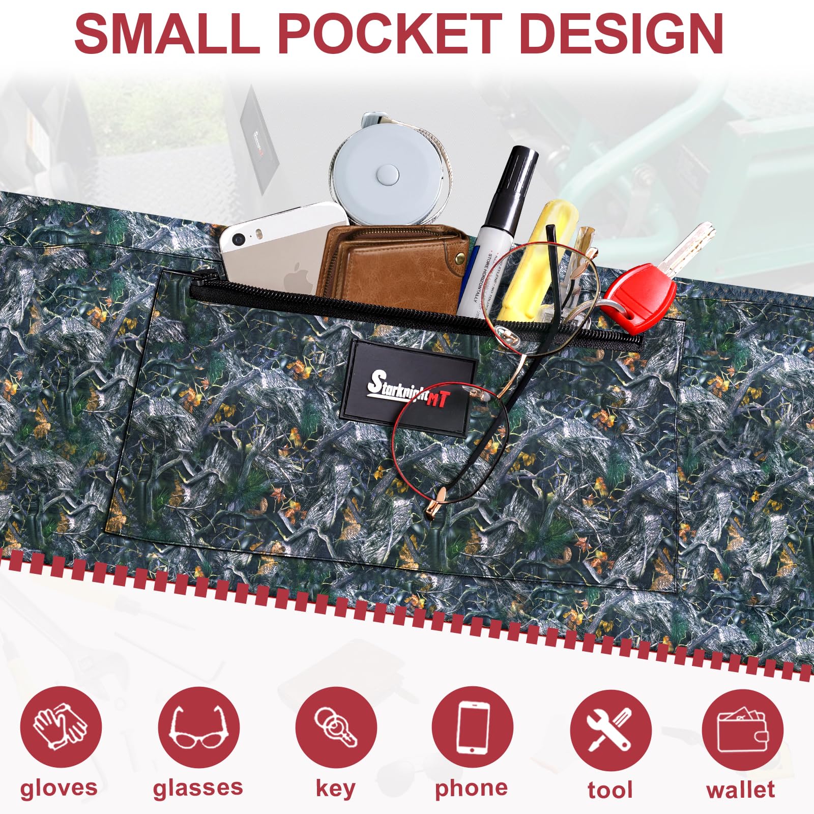 Starknightmt Mule 610 Seat Covers, Mule Seat Covers Compatible With Kawasaki Mule 600 610 Durable 1680D Fabric With Waterproof Pu Coating Camo Bench Seat Cover