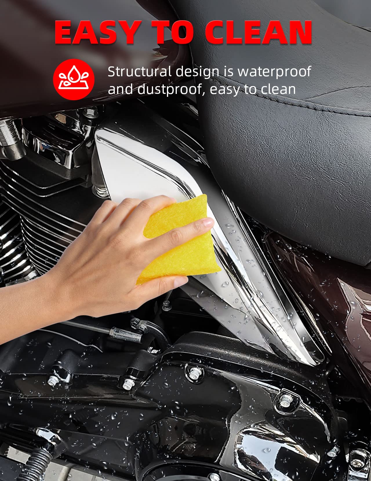 Amazicha Mid Frame Air Deflector Heat Shield Deflectors Compatible For Harley Davidson Touring Street Glide Electra Glide Road Glide Tri Glide Road King Cvo Ultra Limited 2009-2024(Chrome)