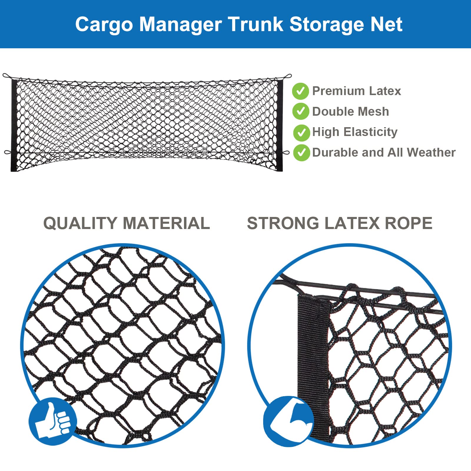 Cargo Net for Pickup Truck Bed & Tailgate | Heavy-Duty Elastic Truck Bed Organizer with Accessories | Universal Fit for Silverad