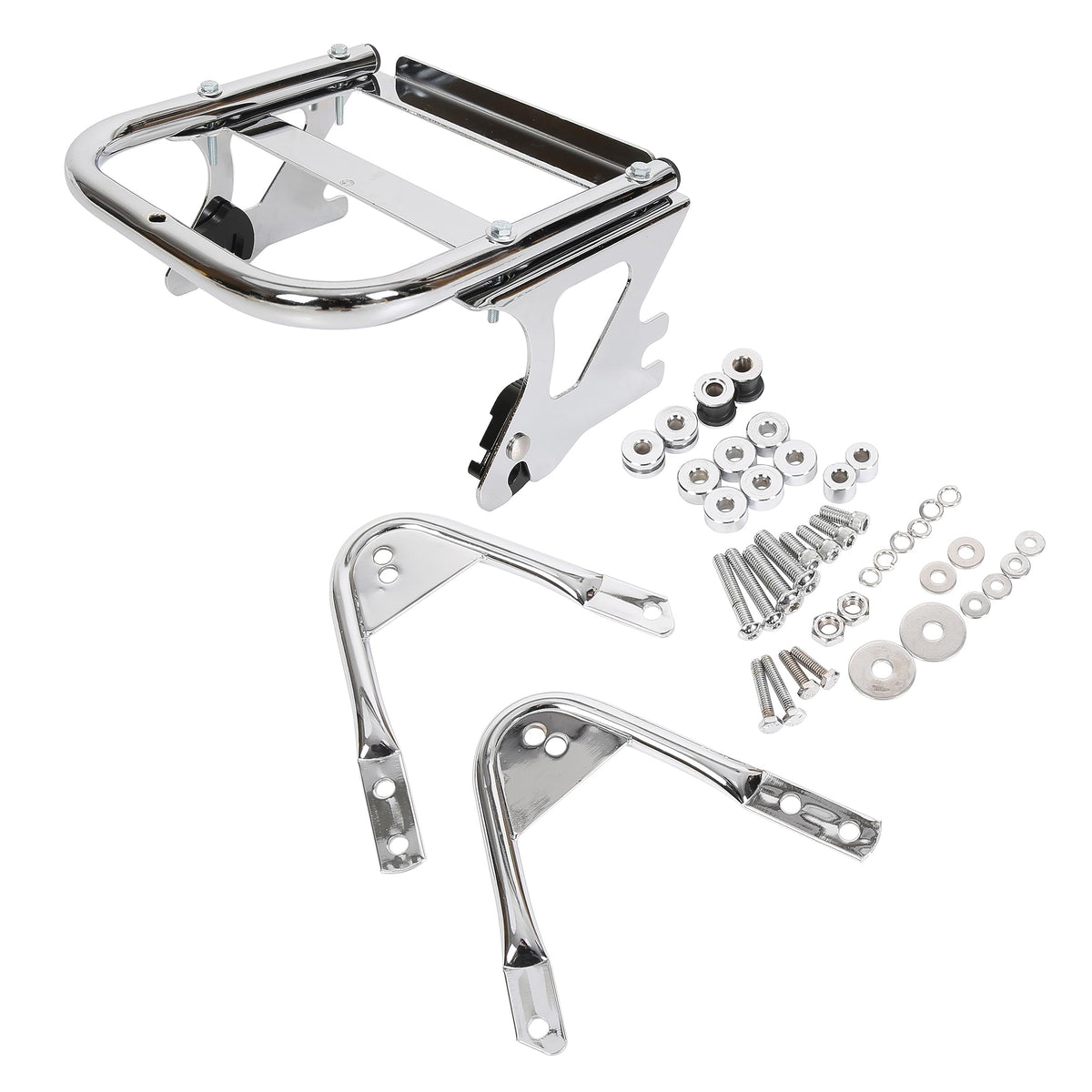 Ecotric Detachable Two Up Tour Pack Luggage Rack W/Docking Hardware Kit Compatible With 1997-2008 Harley Touring Road King Elect