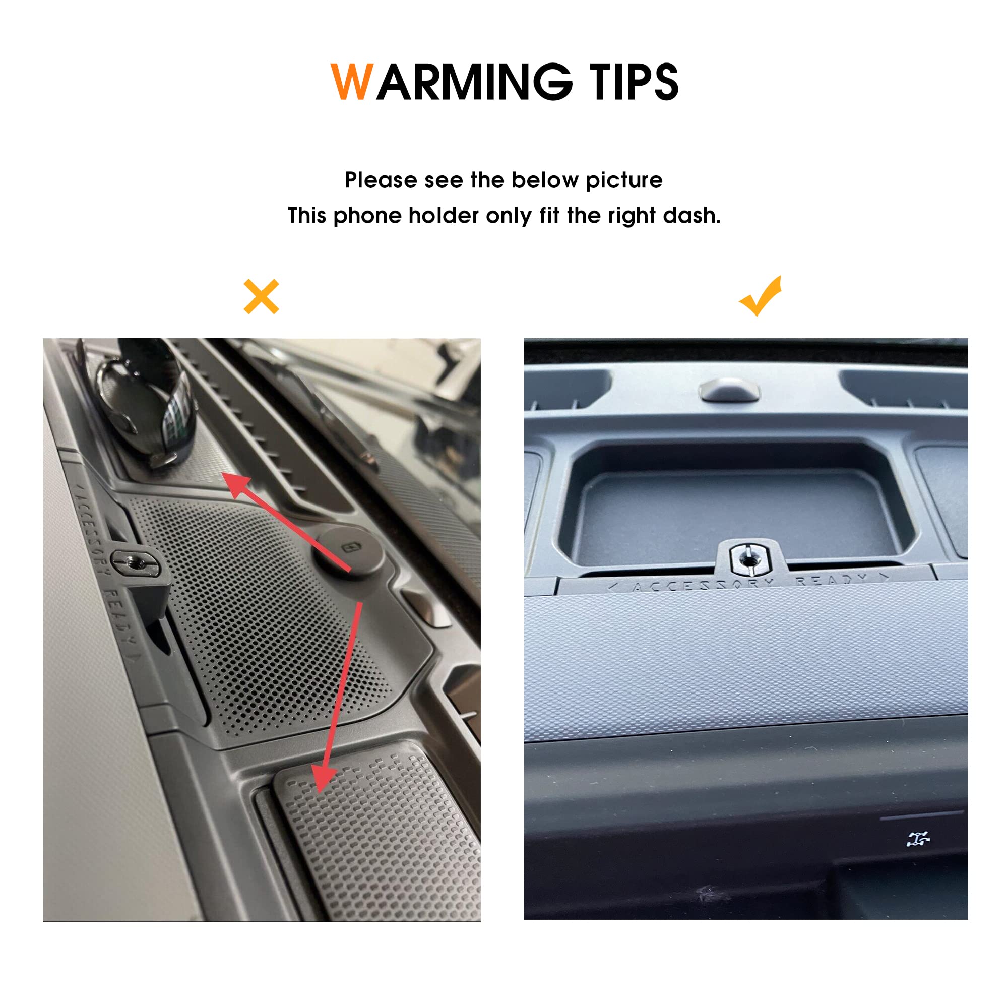 RERPRO Dash Phone Mount Holder for 2021 2022 2023 2024 2025 New Ford Bronco 2/4 Door Interior Accessories Center Console Dashboa