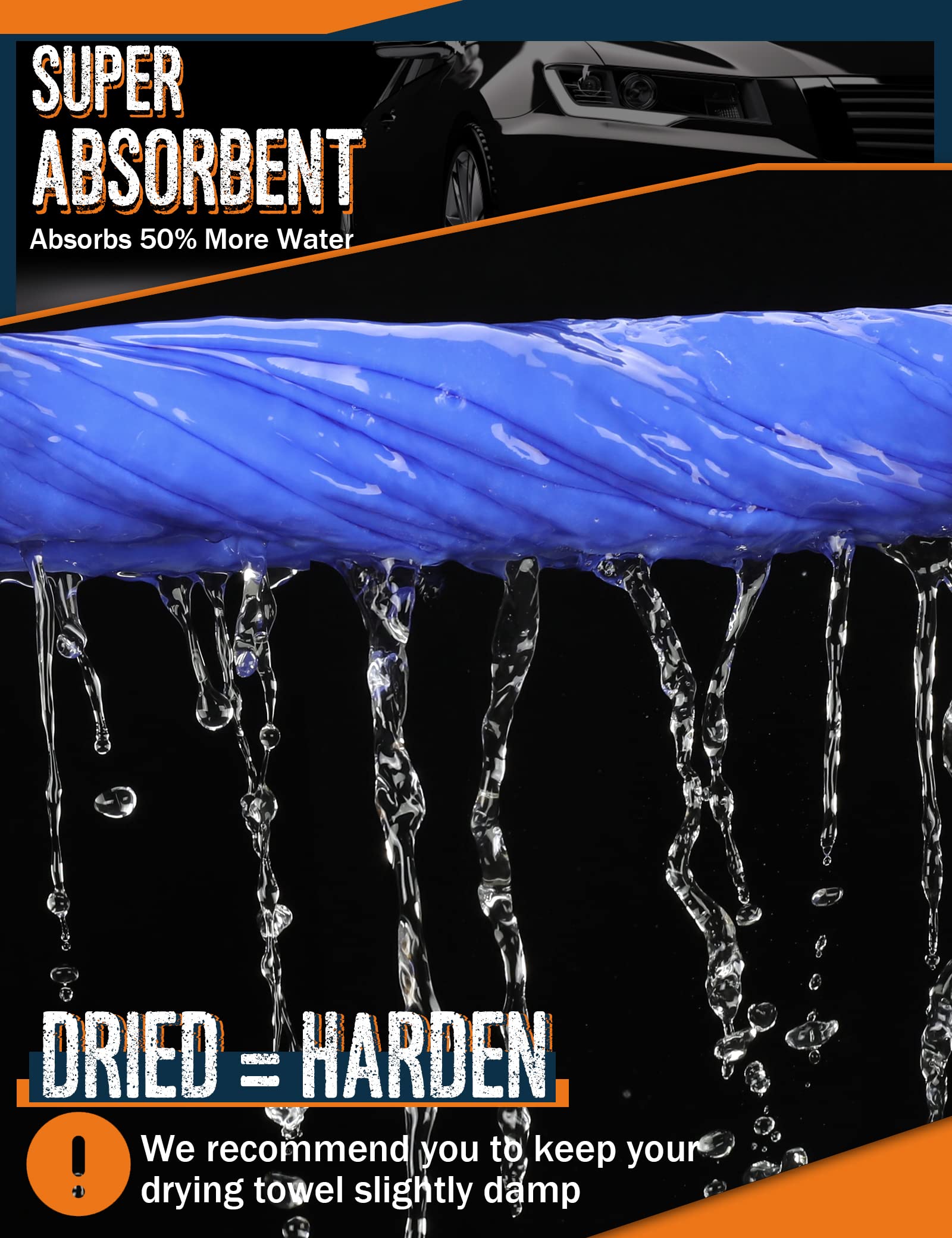 Idemeet Premium Absorbent Car Drying Towel, 26 ' 'X17 ' ' Large Chamois Cloth Shammy Towel For Vehicle, Reusable Chamois Shammy