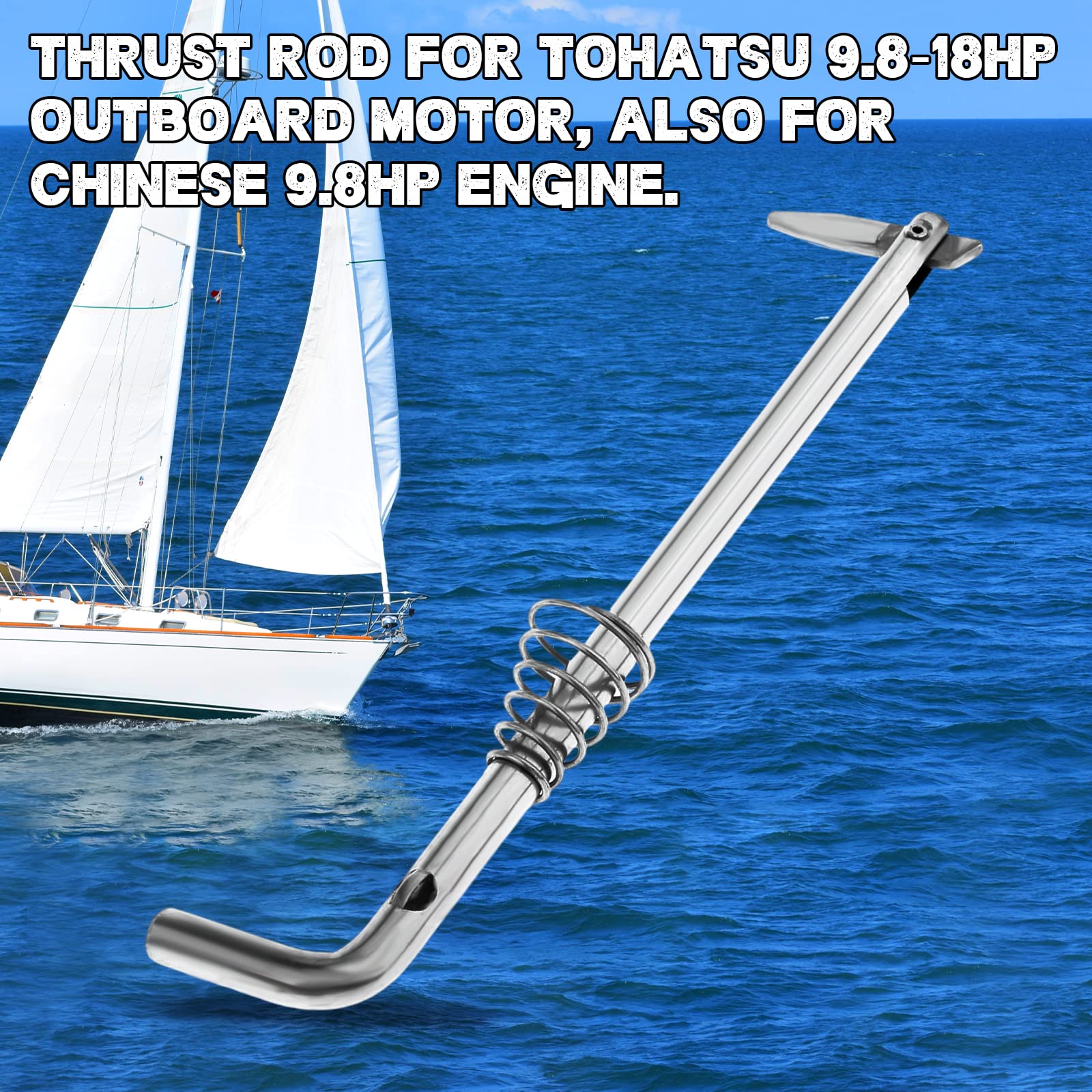 350-62121 Boat Motor Tilt Thrust Rod & Spring For 8Hp Outboard Motor 369-62122-2