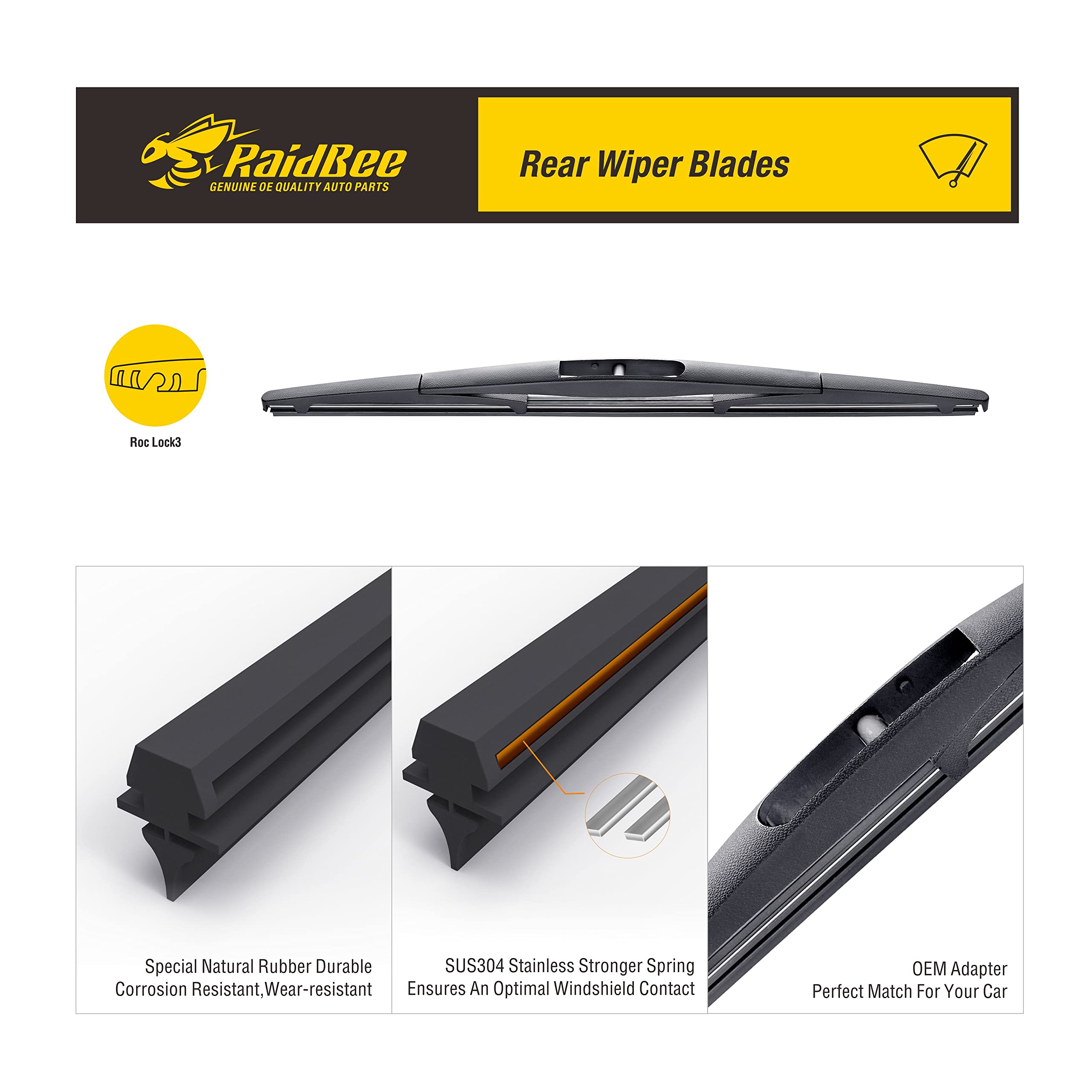 Raidbee Rear Wiper Blade, 14 Inch Rear Windshield Wiper Blades For Original Equipment Replacement, Compatible For Subaru Foreste