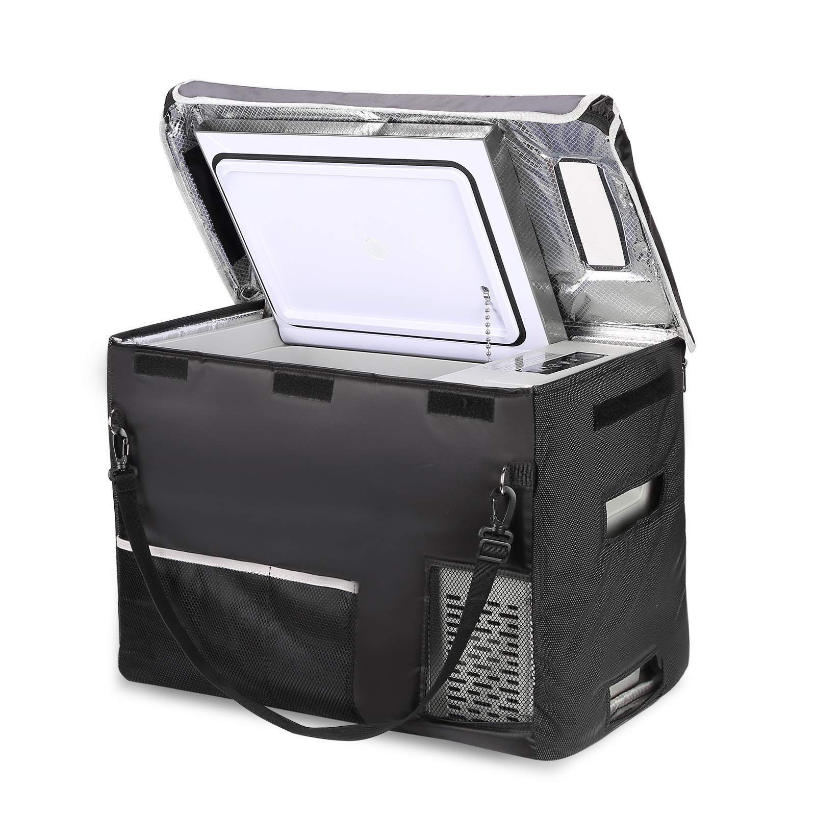 Bougerv 12 Volt Refrigerator With Cover 12V Car Fridge 30 Quart Portable Freezer Compressor Cooler Compressor Freezer, 12/24V Dc