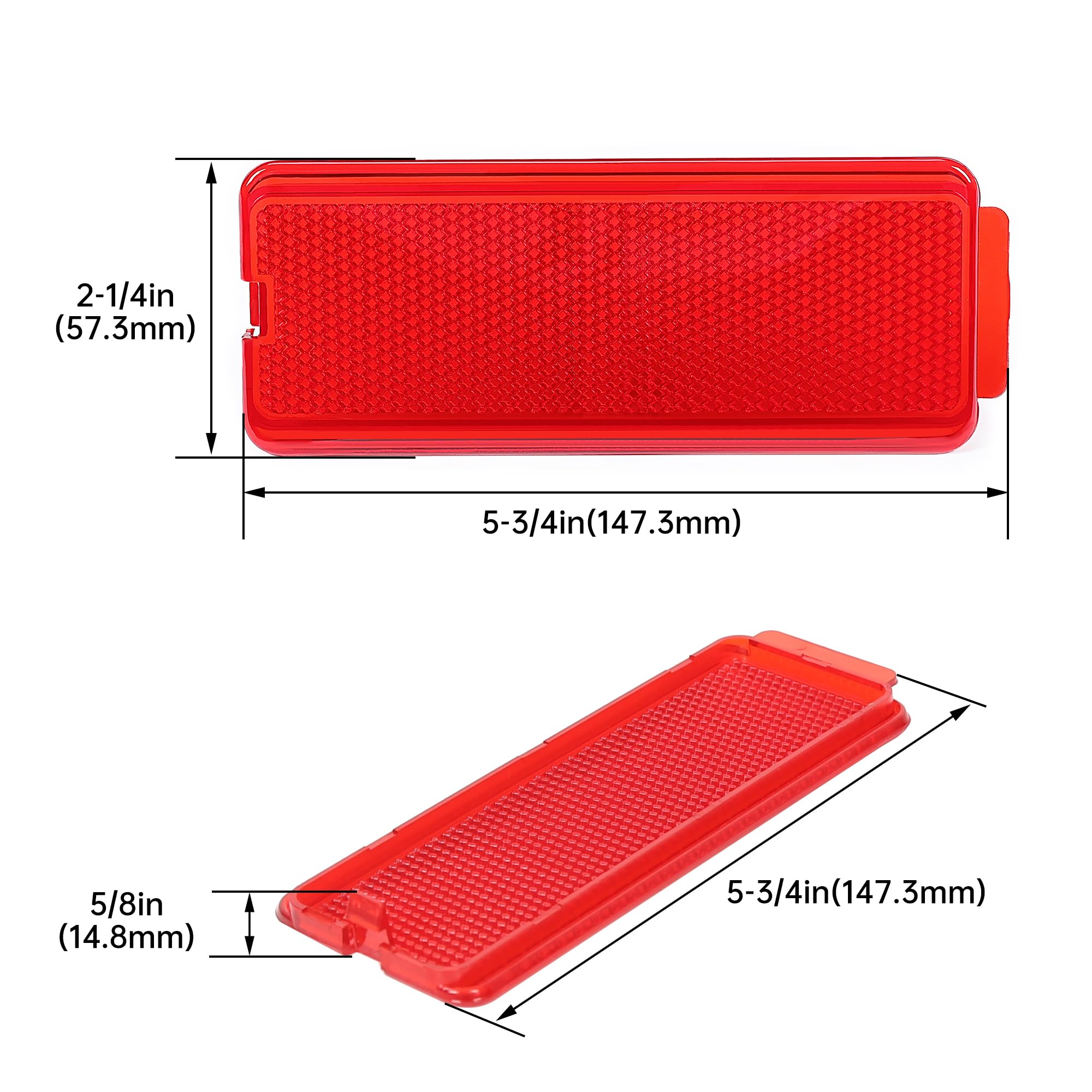 ECOTRIC Door Reflectors Compatible with Ford 1999-2007 SuperDuty F250 F350 F450 F550 & 2000-2005 Excursion Red Premium Interior Pair Trim Panel Front Rear- 2 PACK