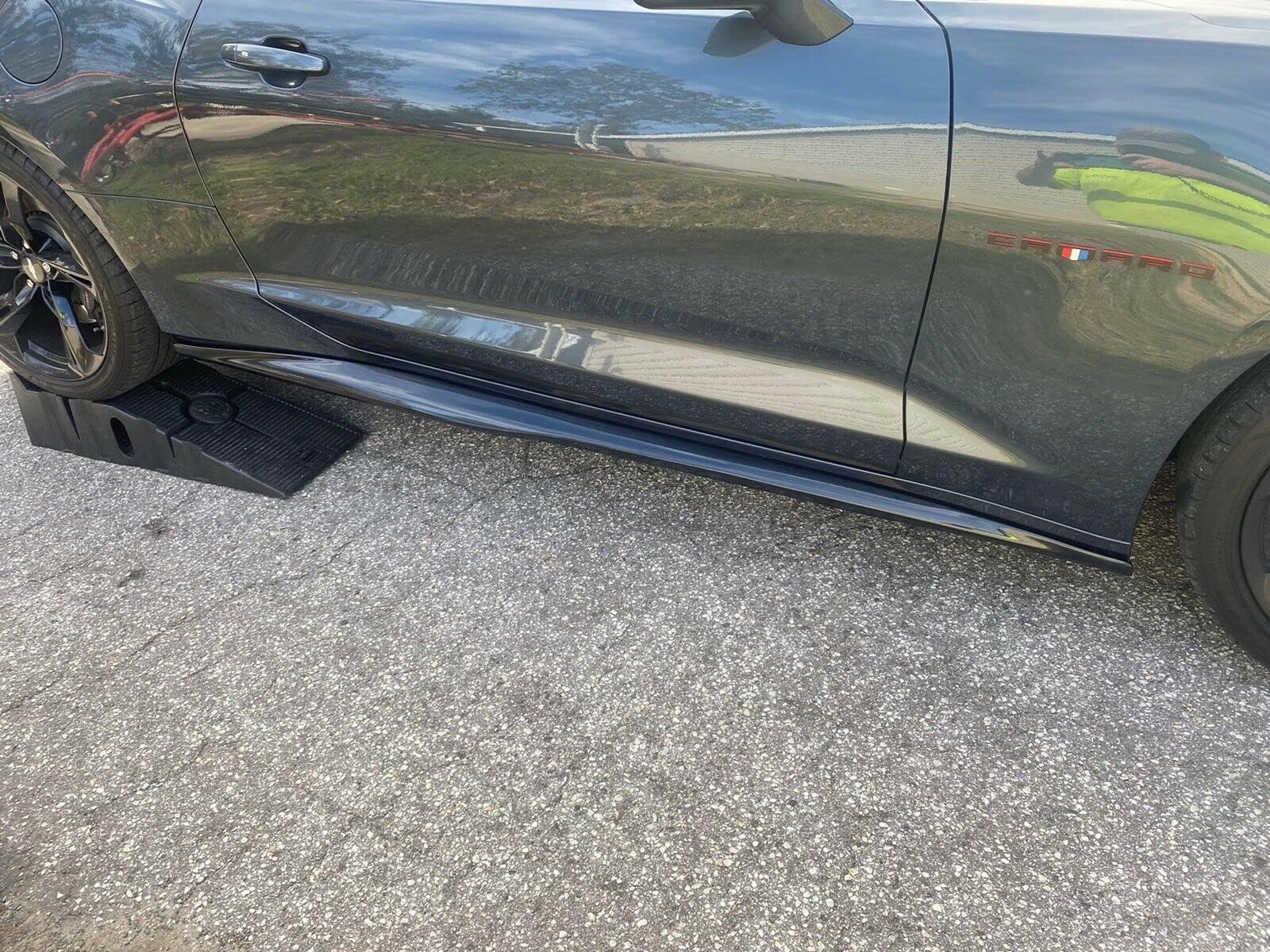 ECOTRIC Side Skirts Extension Rocker Panel Guard Compatible with 2016-2023 Chevy Chevrolet Camaro LT LS RS SS Body Kit Replaceme