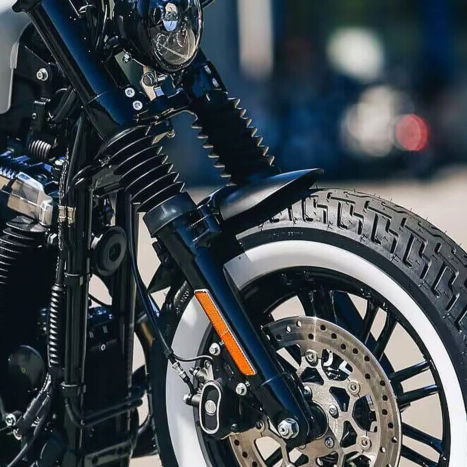 Hdbubalus Motorcycle Short Front Fender Mudguard Fit For Harley Sportster Forty Eight Xl1200X 2010-2020 Gloss Black