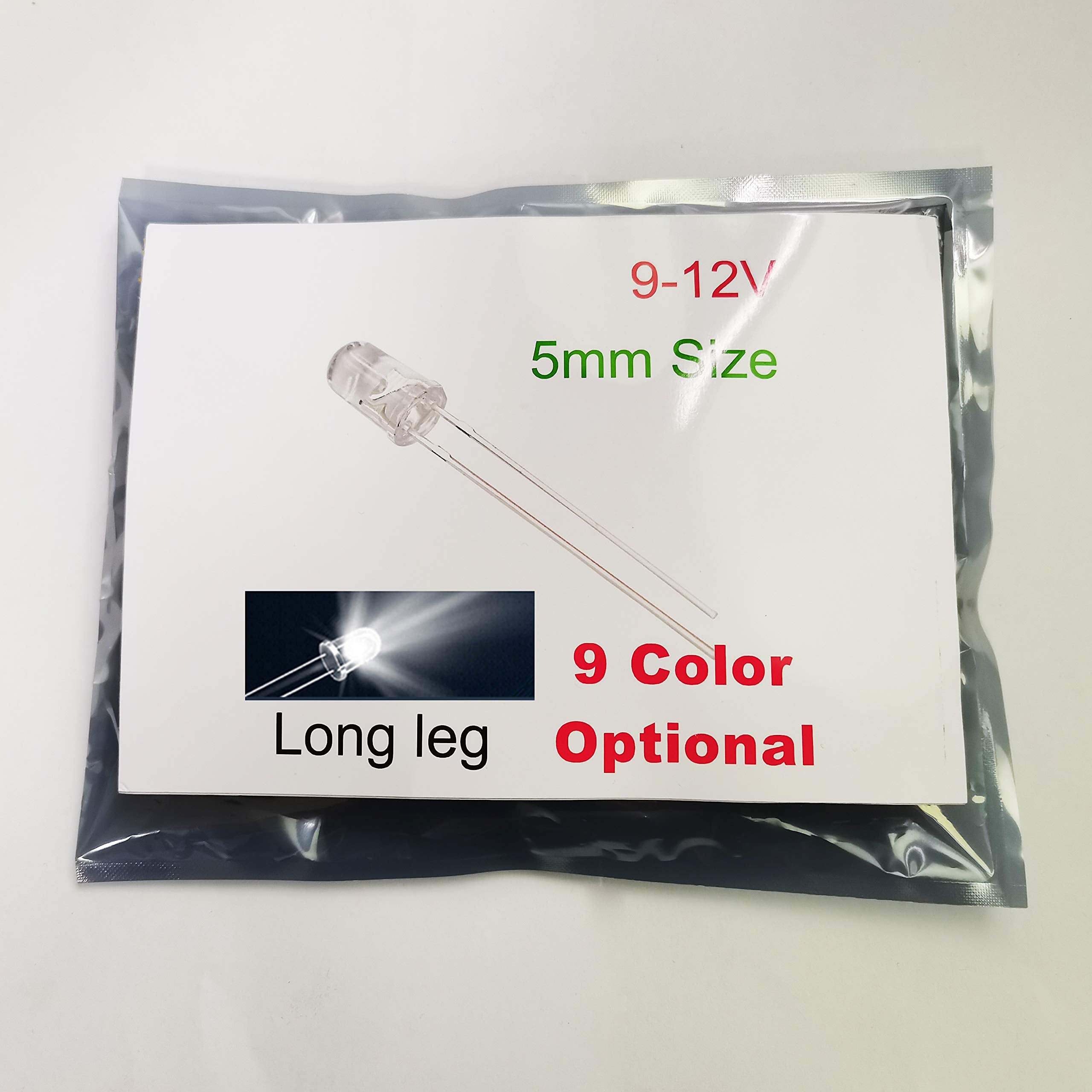 Bowerful 50pcs 12V 5mm White LED 9V - 12V Gauge Cluster Instrument Light Emitting diodes 