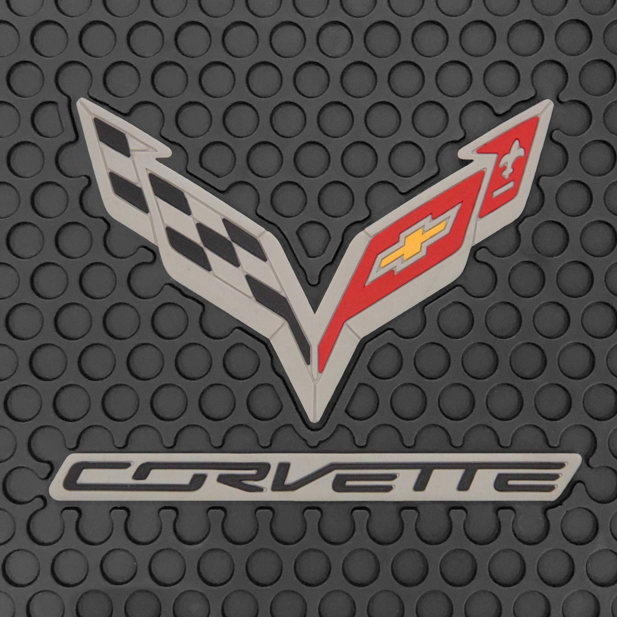 Lloyd Mats Heavy Duty Rubber All Weather Floor Mats for Corvette C7 2014-2019, 2Pc Set, Black