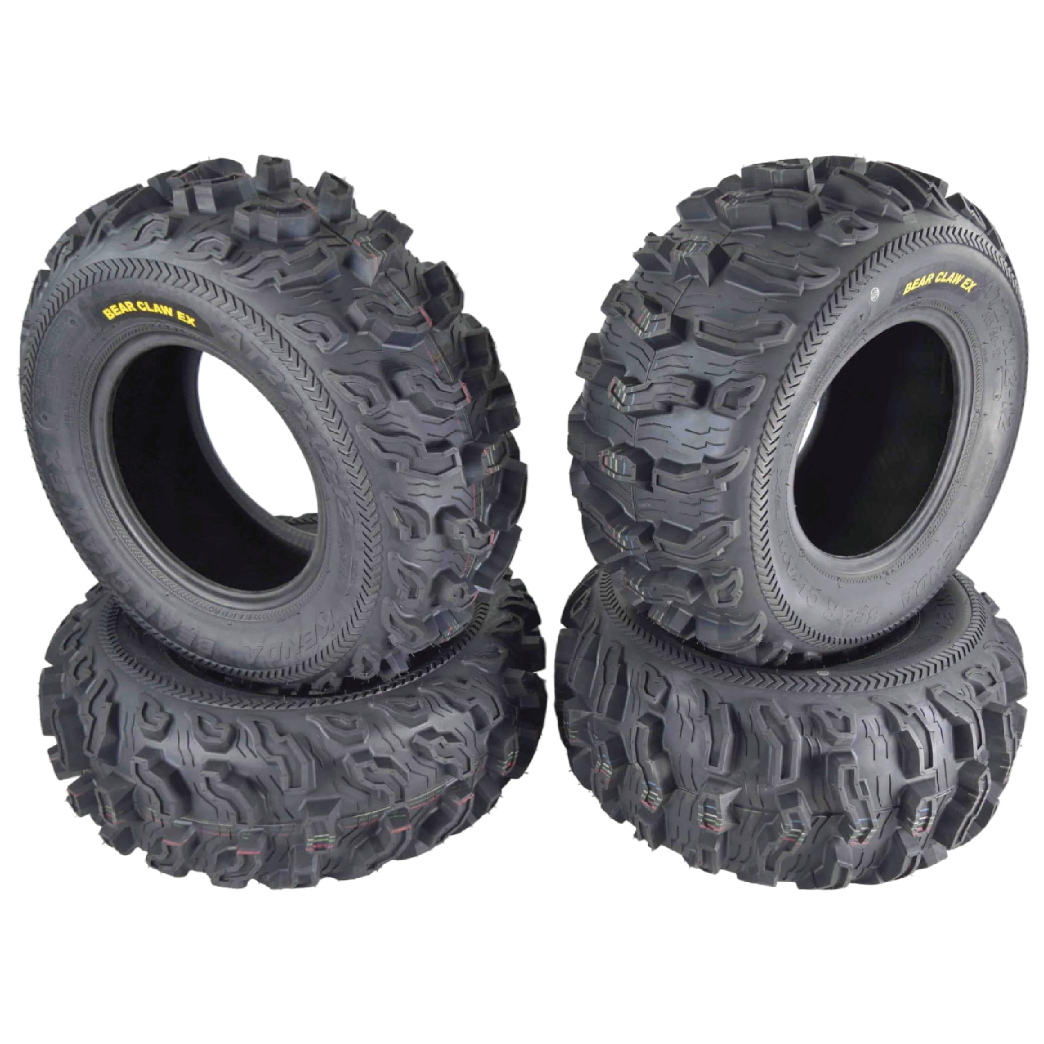Kenda Bearclaw Ex K573-27X10-12 Front & 27X12-12 Rear Tires For All Terrain (Atv), Utv, And Side By Side (Sxs) Vehicles - 6-Ply