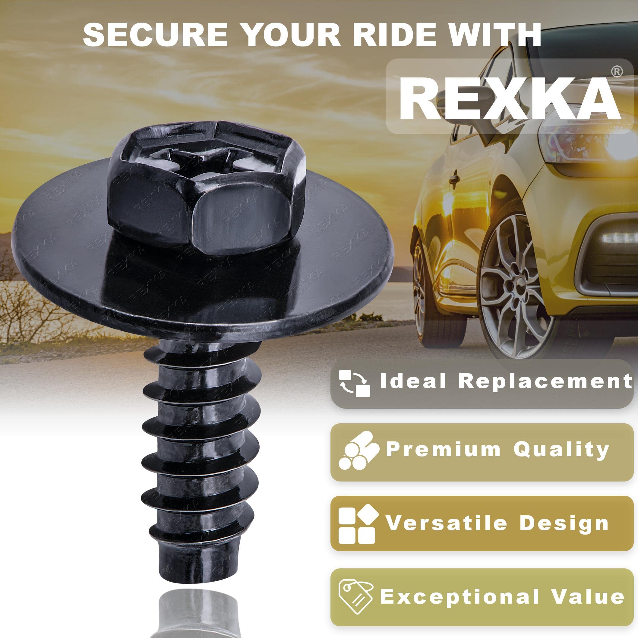 Rexka 20Pcs M5-1.81 X 16Mm Fender Liner Splash Shield Bumper Cover Screw Bolt Phillips Hex Head Sems For Mazda 9Cf600516B Mazda