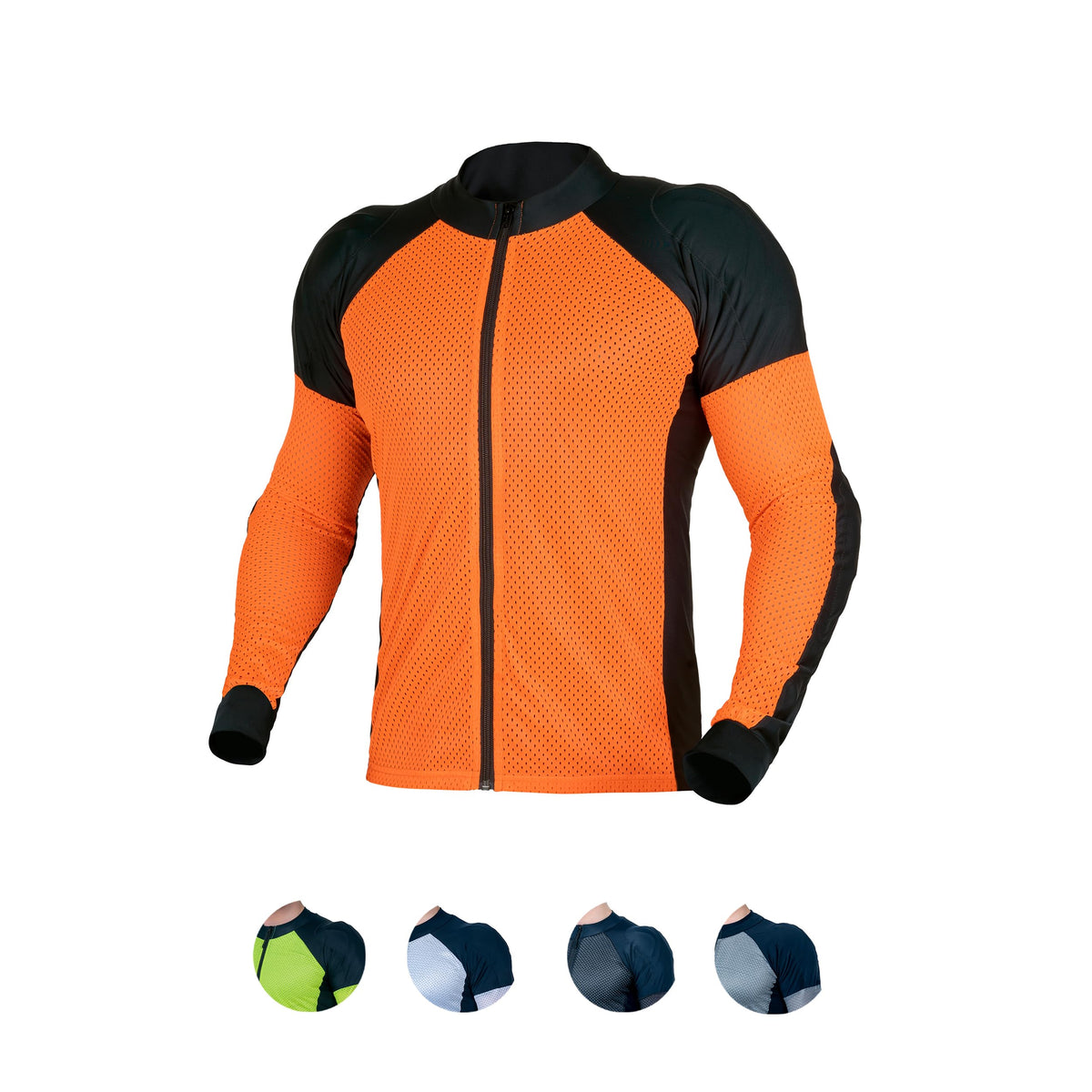 Wicked Stock Men'S Orange Large Motorcycle Armor Shirt - Mesh Motorcycle Shirt With Ce Level2 Protection