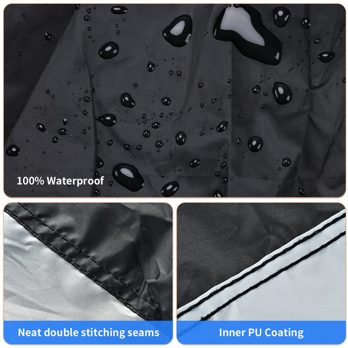 Motorcycle Cover, Coverado Motorcycle Covers Waterproof Outdoor Storage With Lockholes And Night Reflector, All Weather Waterpro