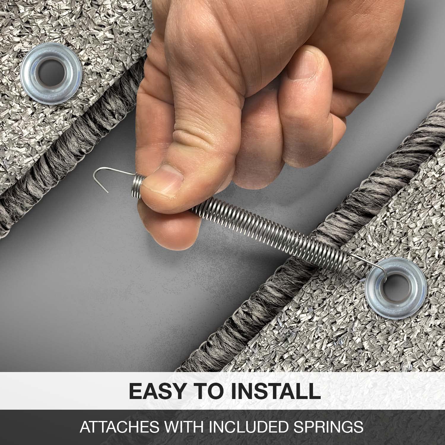 Prest-O-Fit 3-Pack 2-4050 Wraparound Radius Rv Step Rug Stone Gray 22 In. Wide