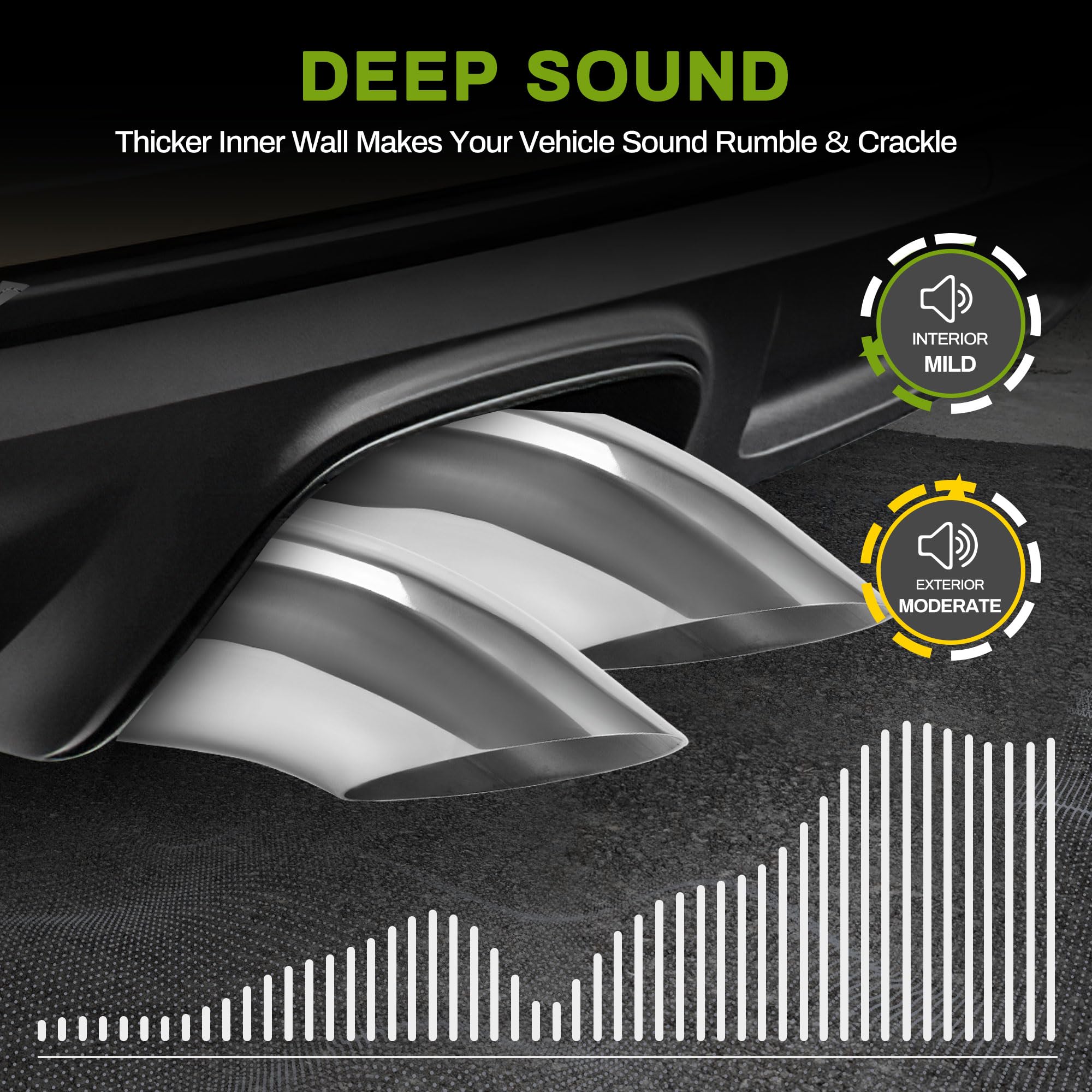 AUTOSAVER88 3 Inch Turn Down Exhaust Tip, 3' Inlet 3' Outlet 12' Overall Length Chrome-Plated Stainless Steel Diesel Exhaust Tail Tip, Fits 3-inch Outside Diameter Tailpipe, Turndown Design, Bolt On