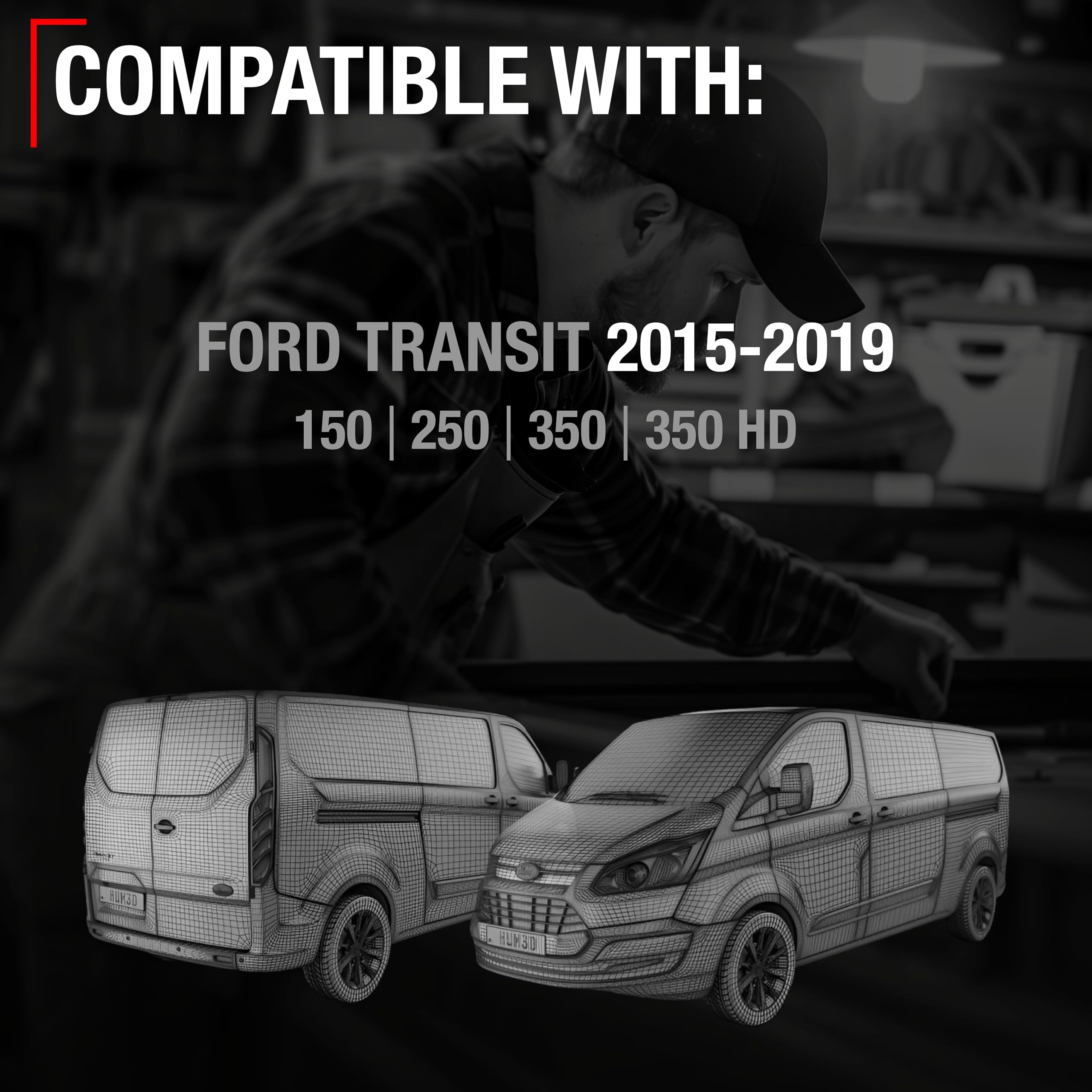 T1A Interior Front Driver Door Handle Replacement - Compatible With 2015-2023 Ford Transit - Textured Black, Plastic - Oem Bk2Z-