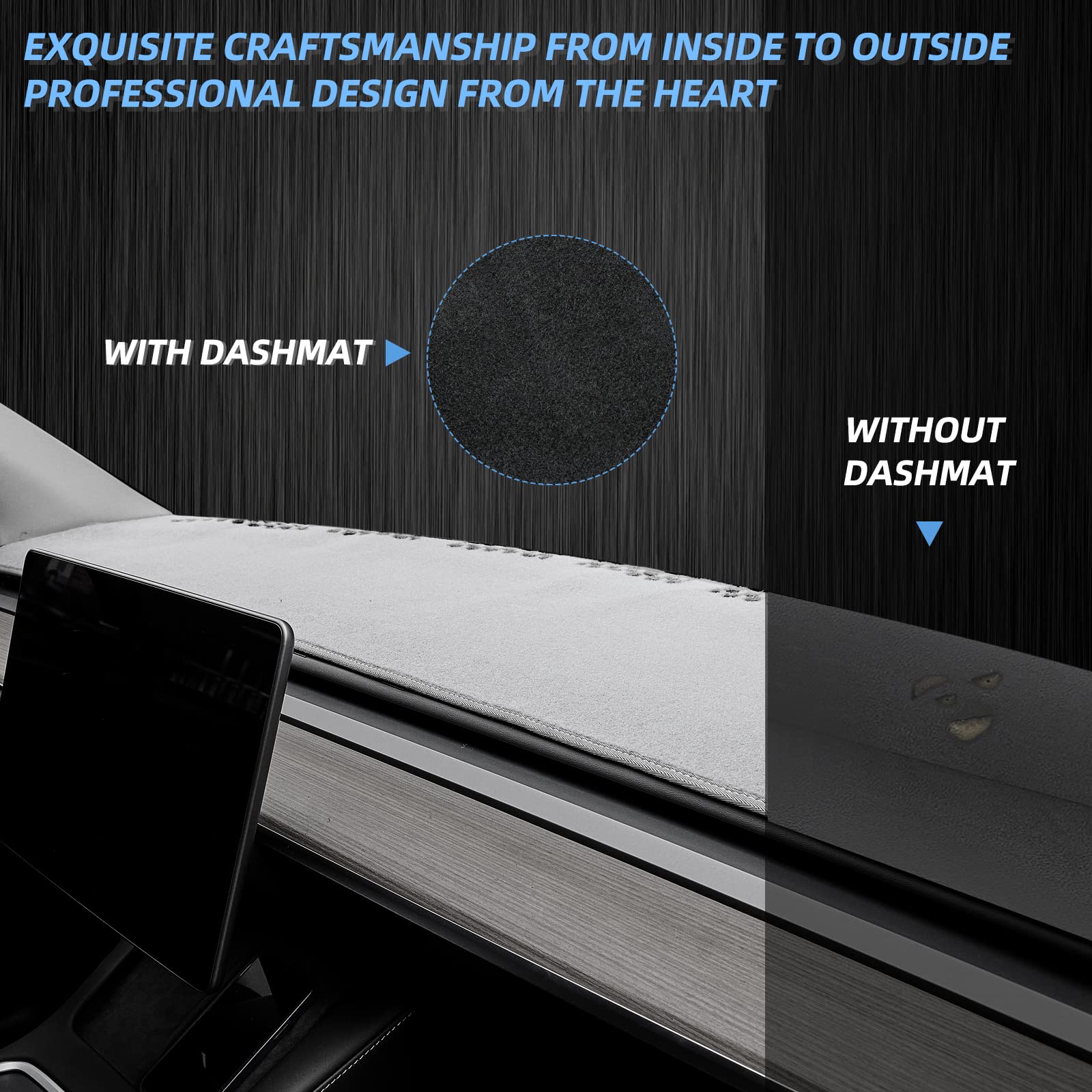 Berksyde Dashboard Dash Cover Mat Carpet Compatible With 99-06 Chevy Silverado Gmc Sierra,00-06 Chevy Suburban Tahoe Gmc Yukon/Xl,01-06 Chevy Avalanche(Grey)