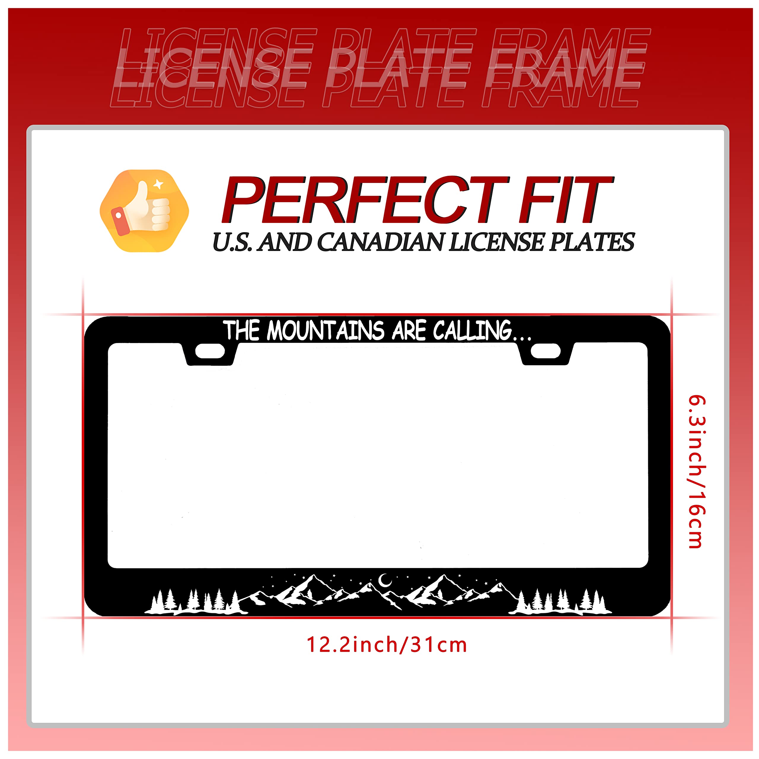 Mountains Are Calling License Plate Frame Mountains License Plate Funny Personalized For Car Accessories Stainless Steel License