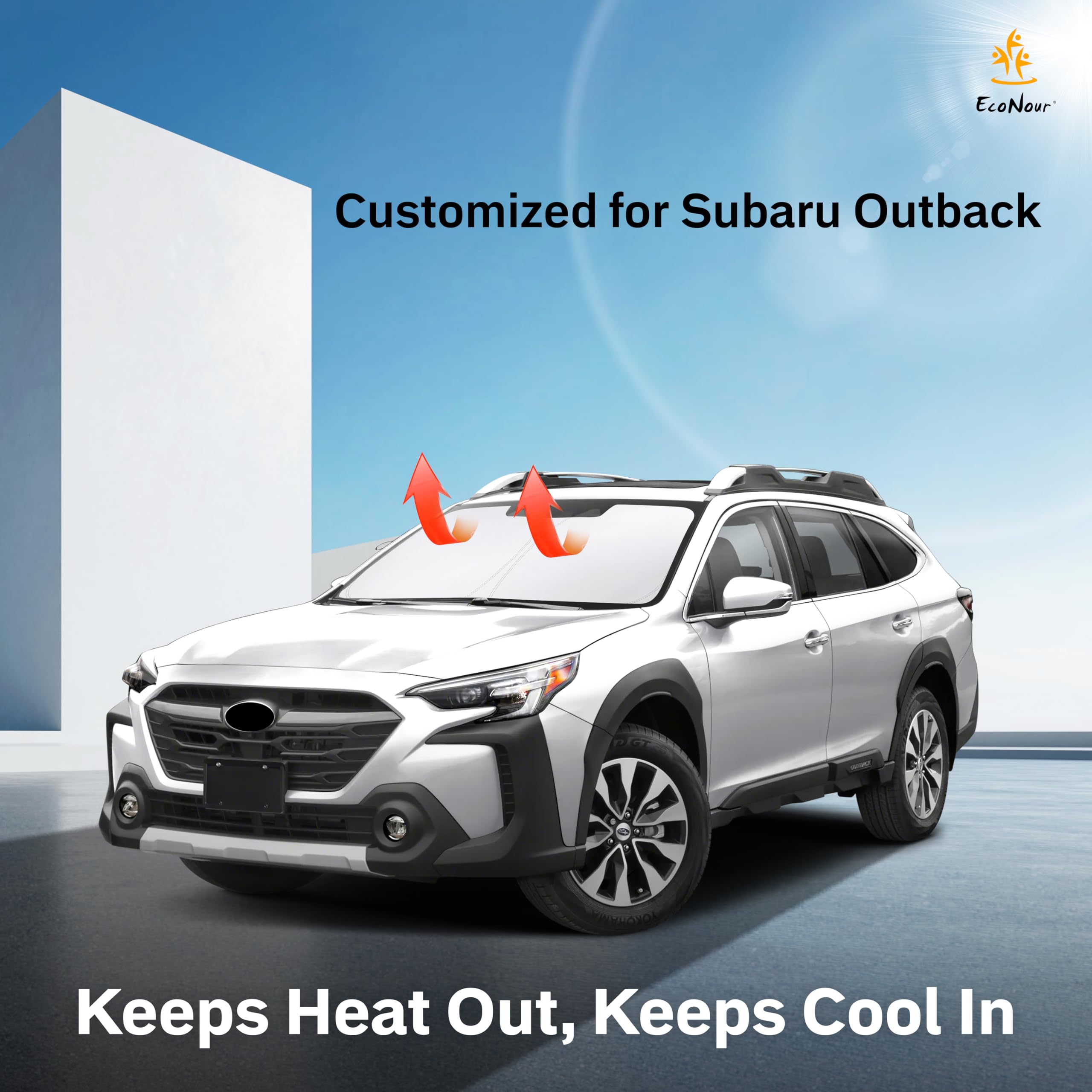 For Subaru Outback 2020-2024 2025 Car Windshield Sunshade - Econour 240T Polyester Material Cars Sun Visor Reflector - Blocks Uv
