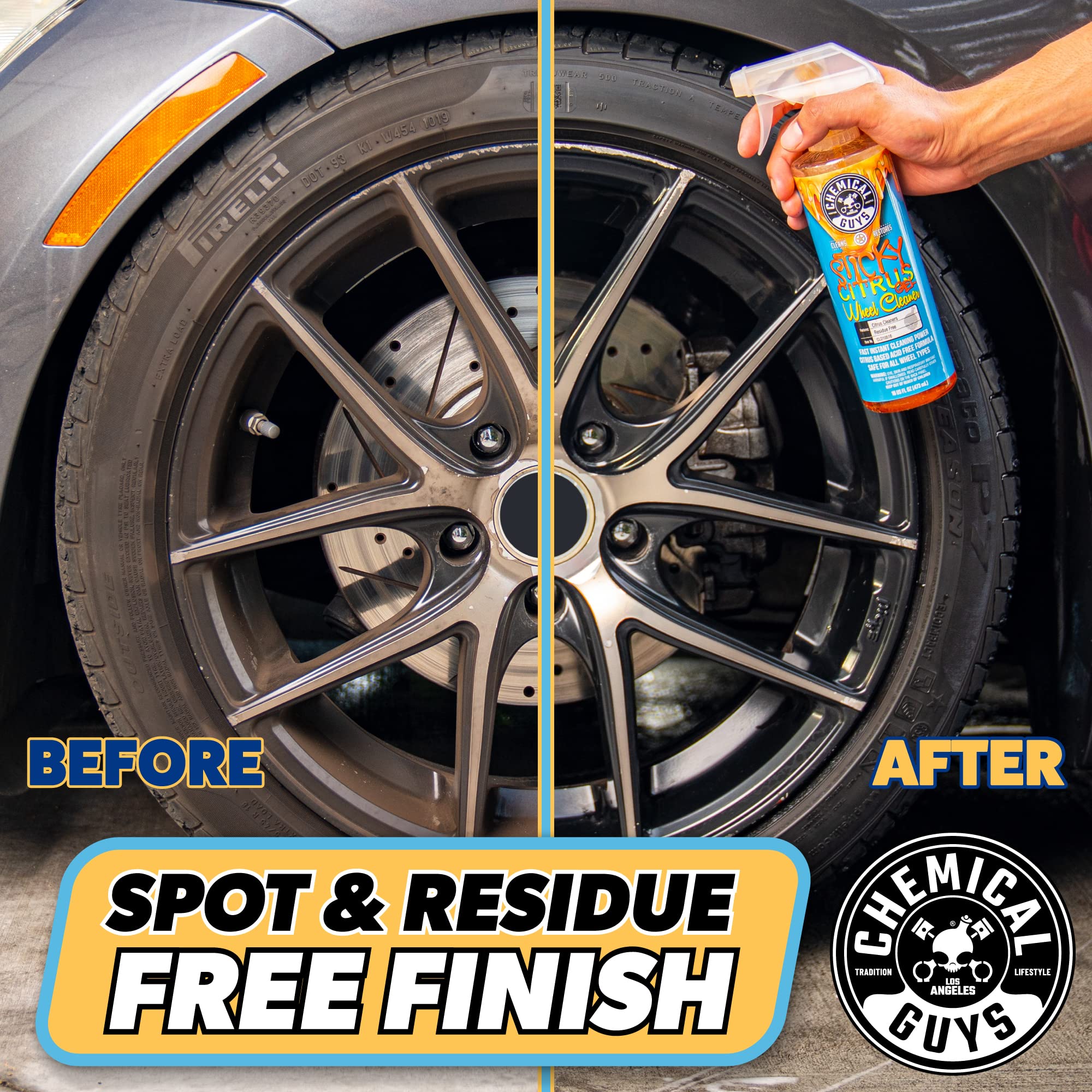 Chemical Guys Cld1051602 Sticky Gel Citrus Wheel Cleaner Gel, (Safe For All Wheel Types) Works On Cars, Trucks, Suvs, Motorcycle