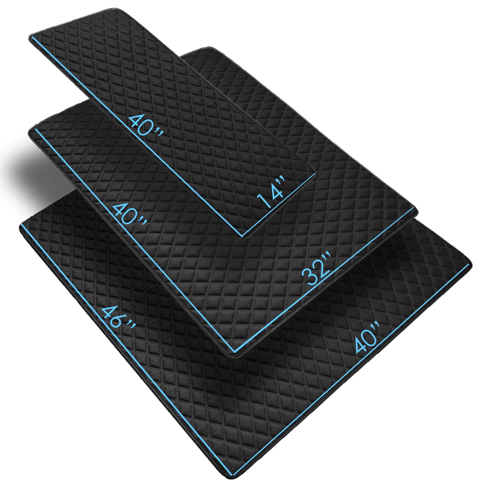 Fh Group F16501Black-14 Deluxe Heavy Duty Faux Leather Diamond Pattern Multi-Purpose Black Automotive Cargo Liner Fits Most Cars