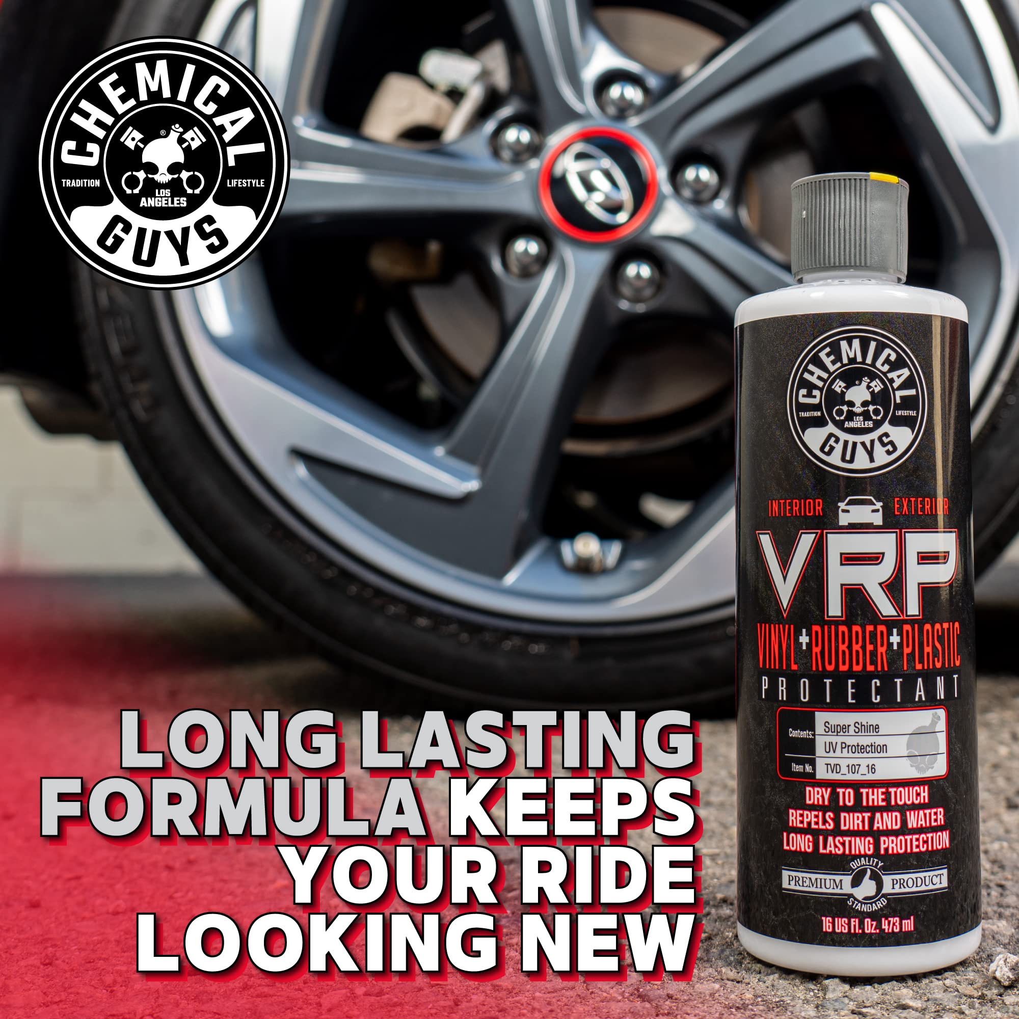 Chemical Guys Vrp Vinyl, Rubber And Plastic Non-Greasy Dry-To-The-Touch Long Lasting Super Shine Dressing For Tires, Trim And More, Safe For Cars, Trucks, Suvs, Rvs & More, 128 Fl Oz (1 Gal)
