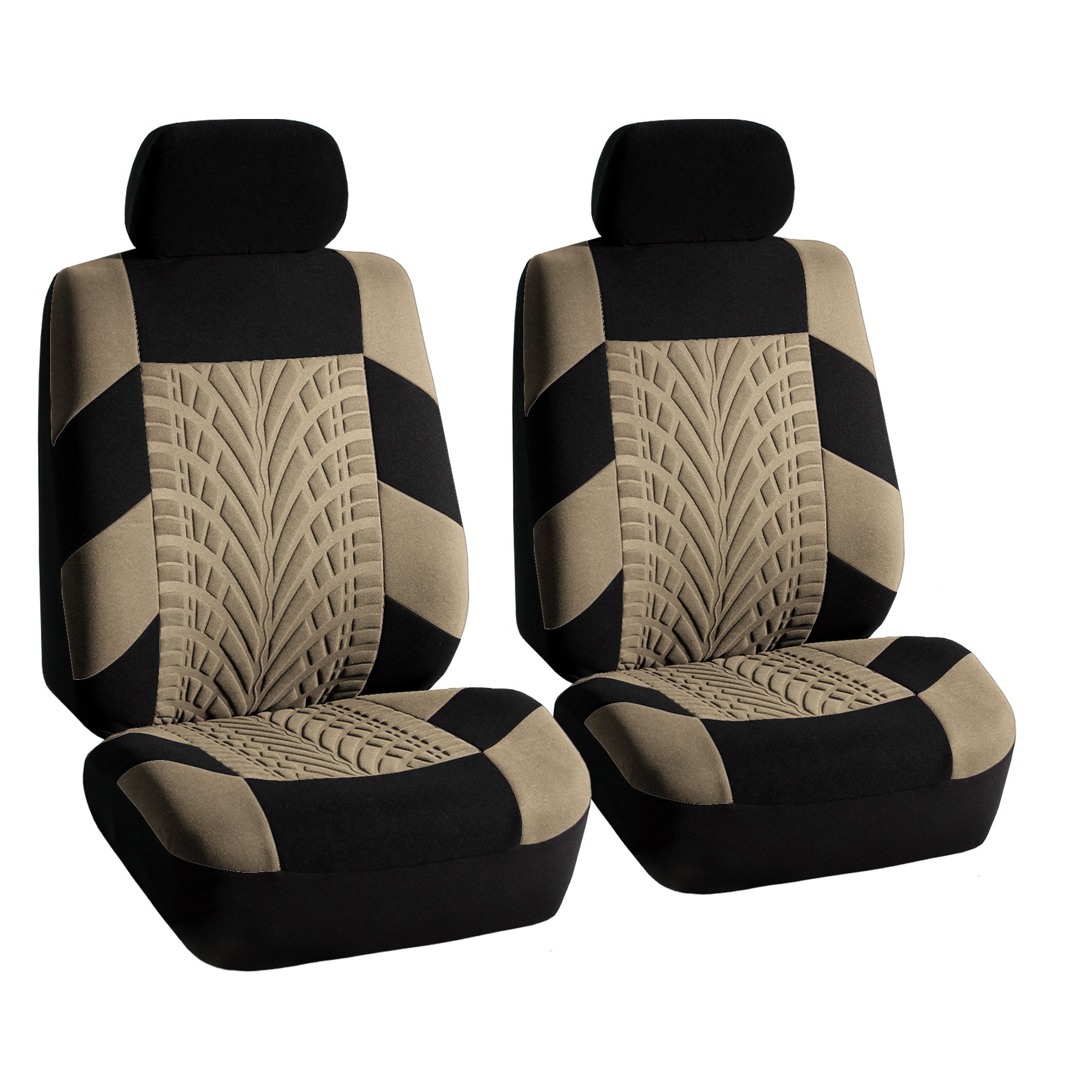 Fh Group Travel Master Seat Covers Front Set - Universal Fit For Cars Trucks And Suvs (Beige) Fb071102