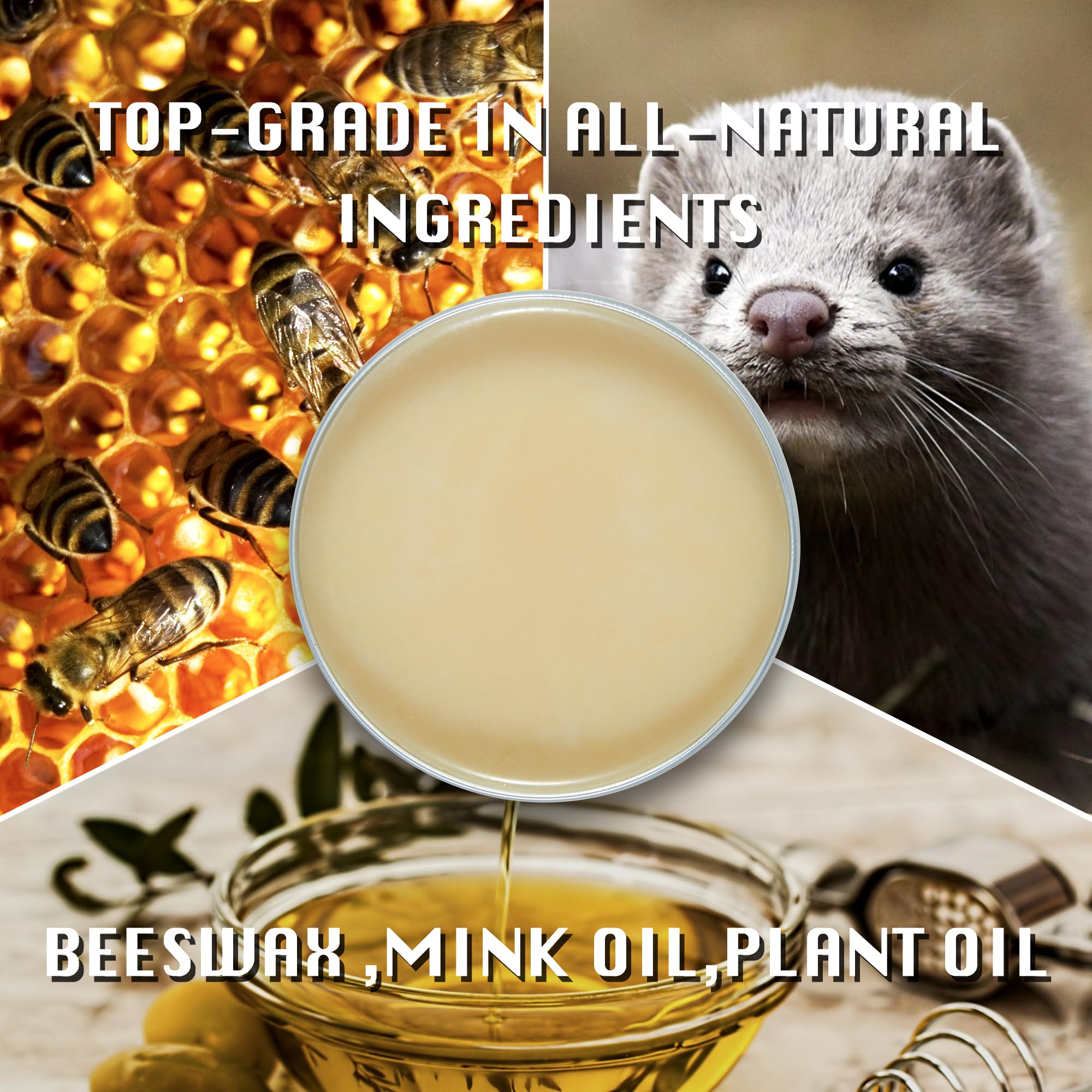 Salty Fish All-Natural Leather Conditioner And Cleaner,Made With Mink Oil Beeswax,Protect Soften Waterproof Leather Furniture,Ca