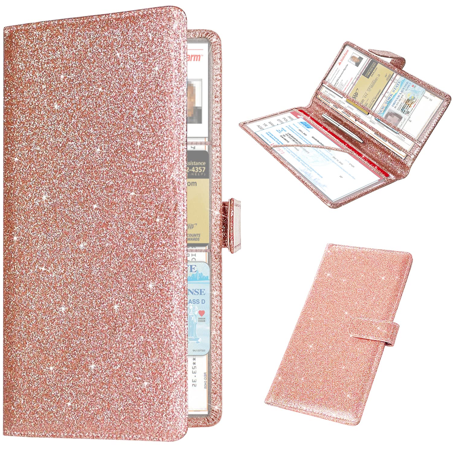 Rsaquar Car Registration And Insurance Holder, Vehicle Car Glove Box Organizer, Cool Car Accessories For Id, Driver License Card