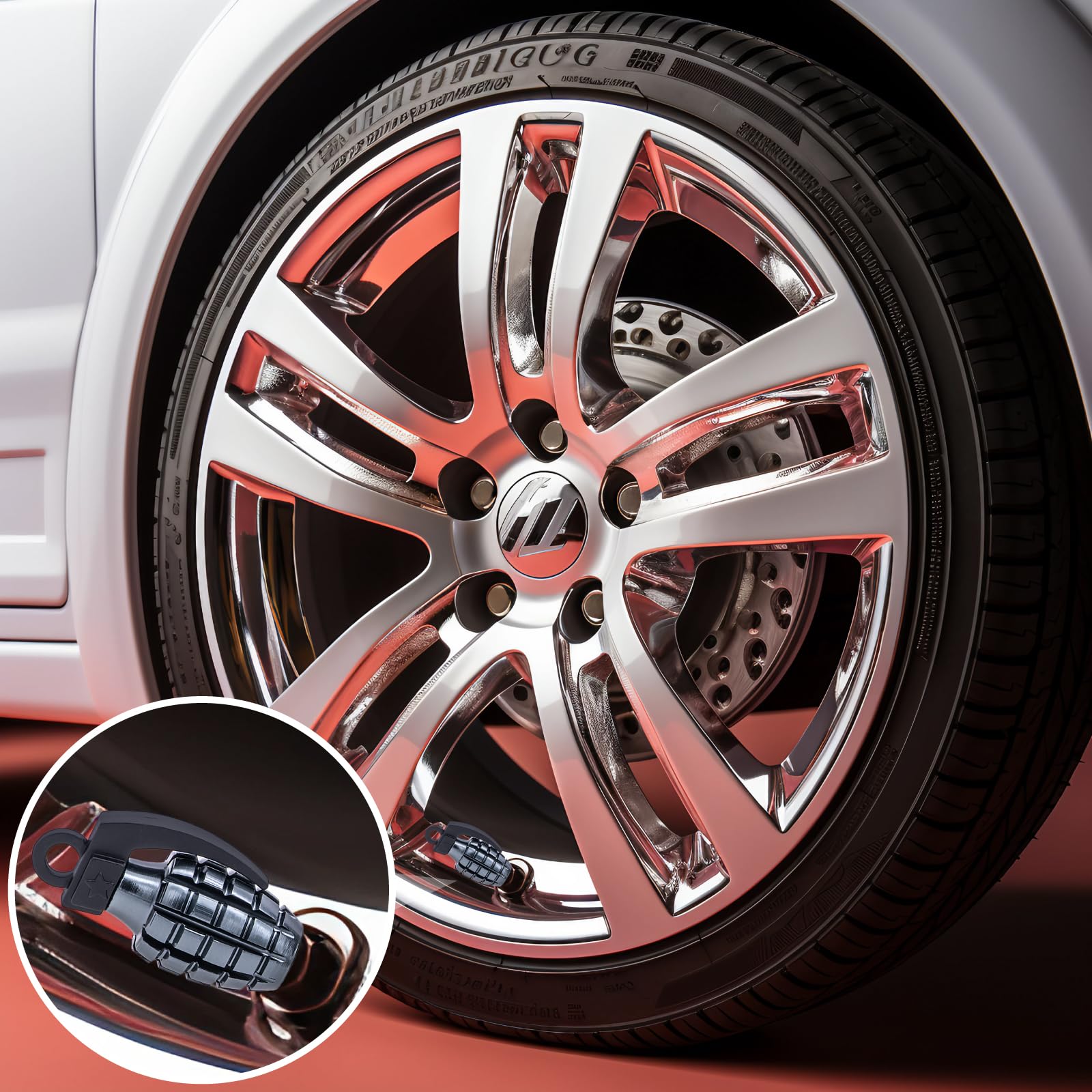 Meajoo 4Pcs Car Tire Valve Stem Caps, Air Caps Cover, Aluminum Alloy Corrosion Resistant Airtight Dust Proof Covers Fits Cars, T