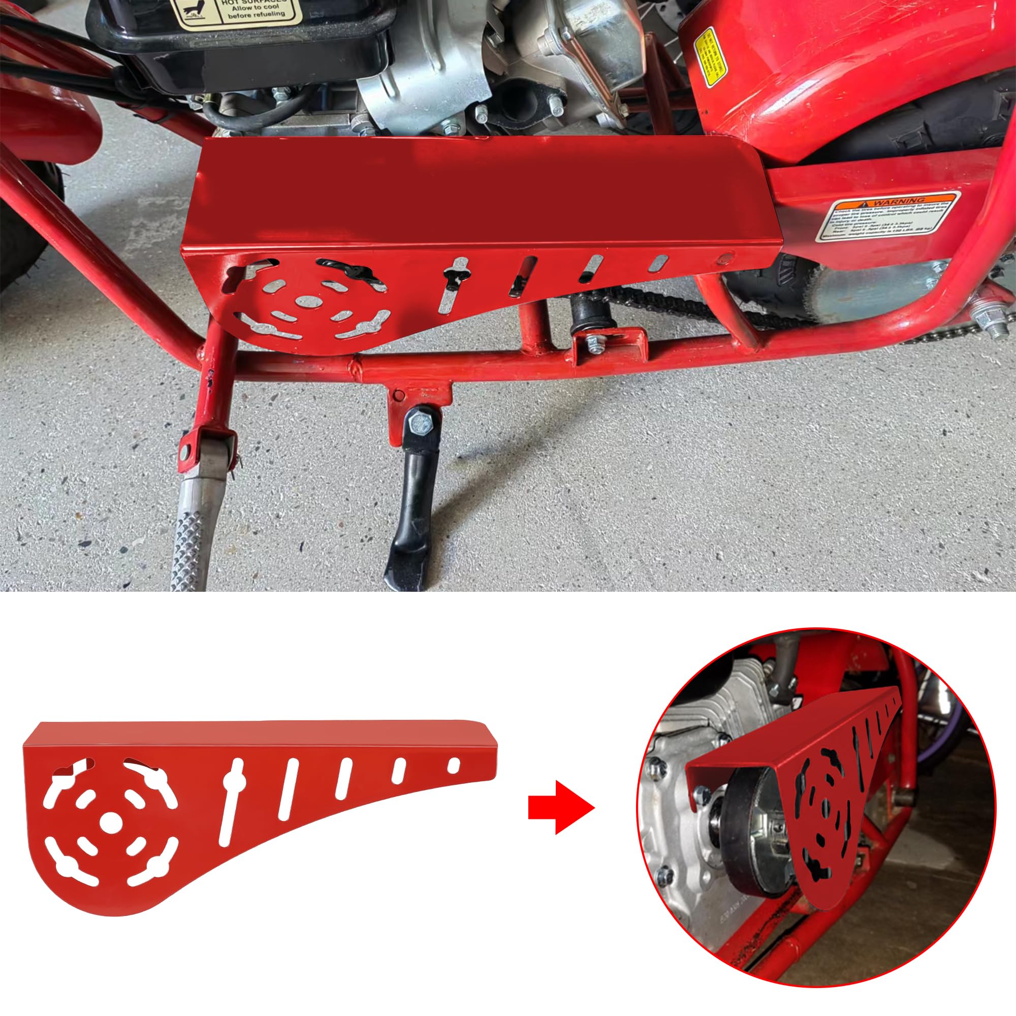 GREHUA Upgrade Chain Guard Cover for Predator 212cc Coleman CT200U CT100U CC100X Baja Doodlebug DB30 Motovox MBX10 196cc 6.5hp 7
