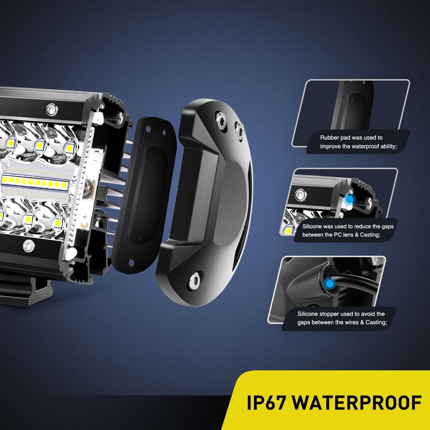 Nilight 20Pcs Led Pods 4Inch 60W Light Bar Flood Spot Combo Triple Row Driving Lamp Roof Bumper Off Road Led Work Lights Pods Fo