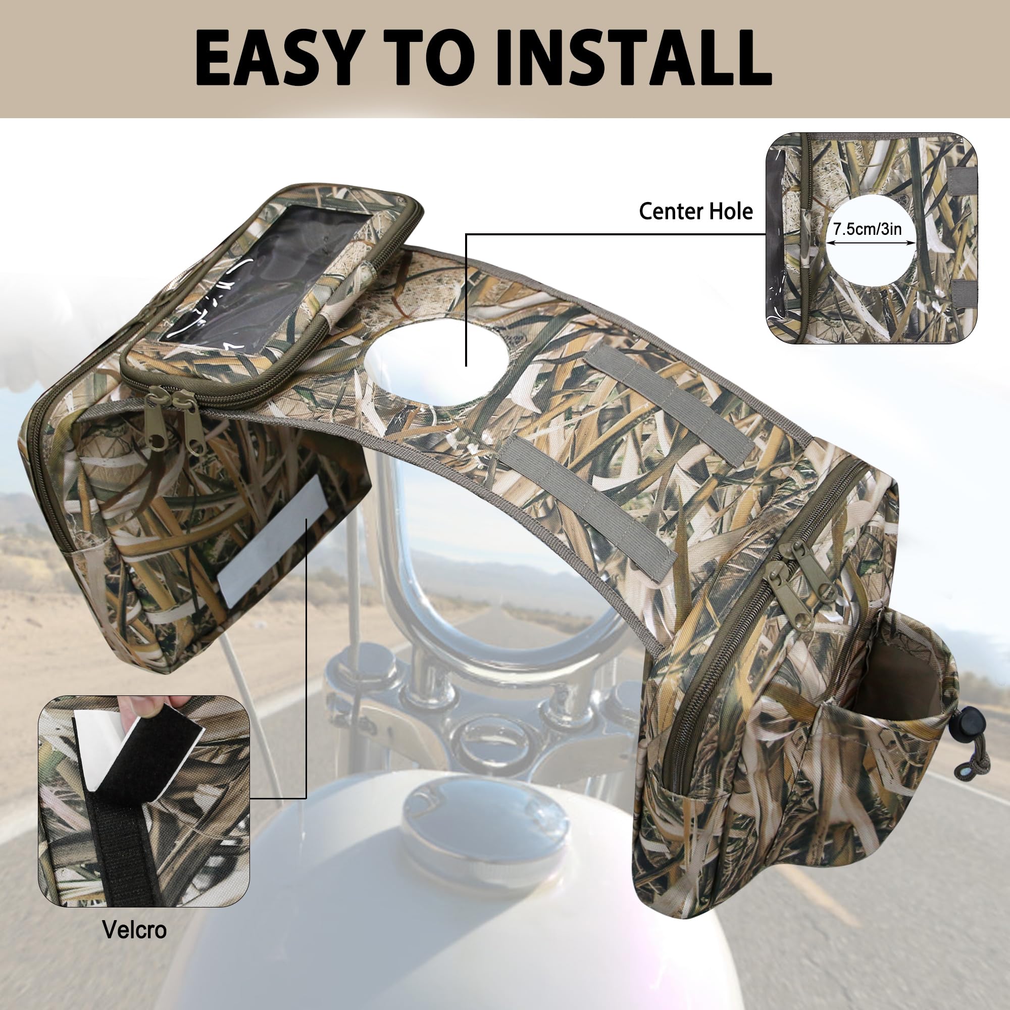 Mydays Atv Saddle Bag,Cargo Tank Storage Luggage For Atv Utv Snowmobile Motorcycle (Camo2)