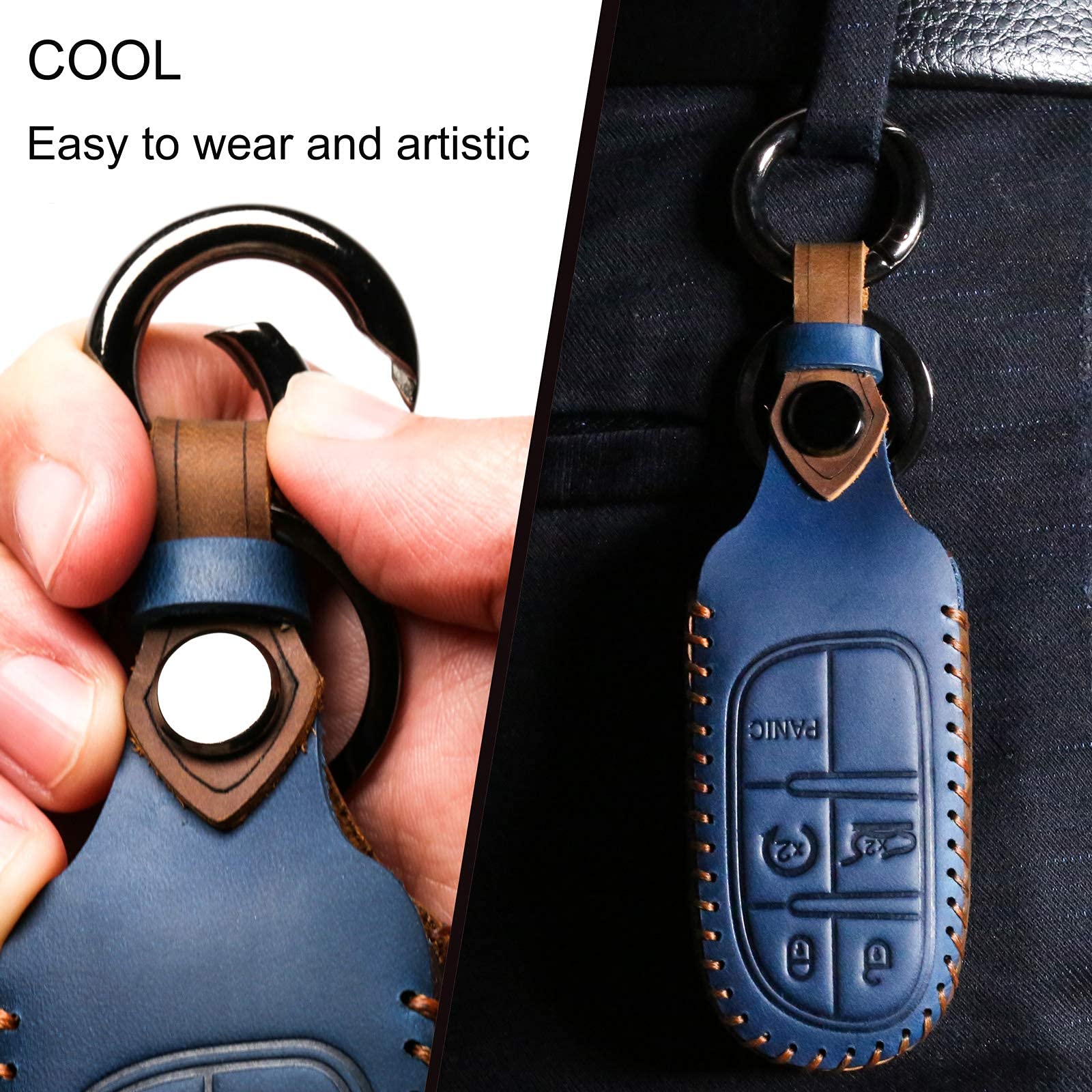 Lygkmu Ford Dedicated Cover Key Fob Case Suit For Keyless Remote Control(A-Blue)Mens