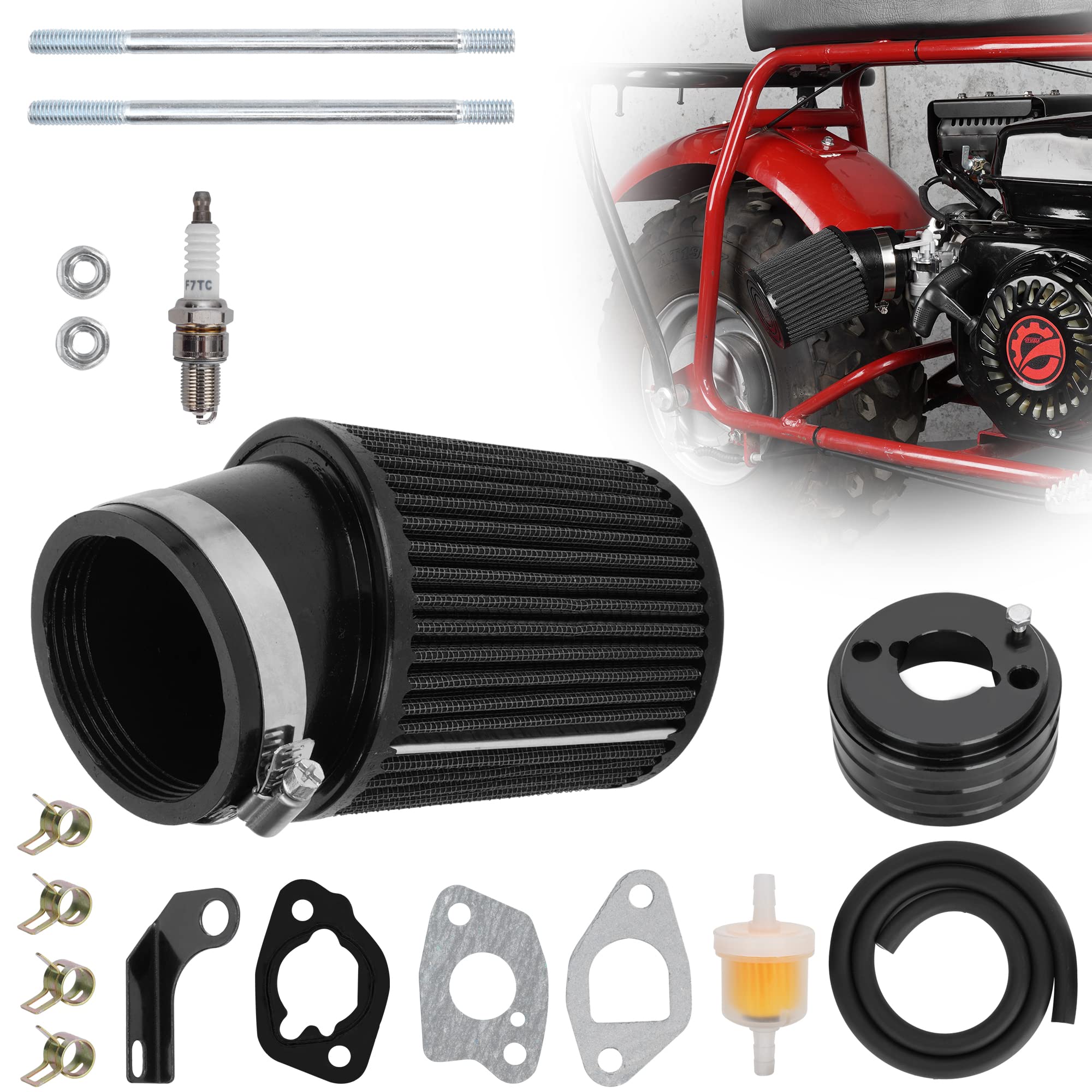 Weiyingsi High Performance Upgraded 62Mm Air Filter Adapter Intake And Spark Plug Kit For Predator 212Cc 6.5Hp Baja Mb165 & Mb20