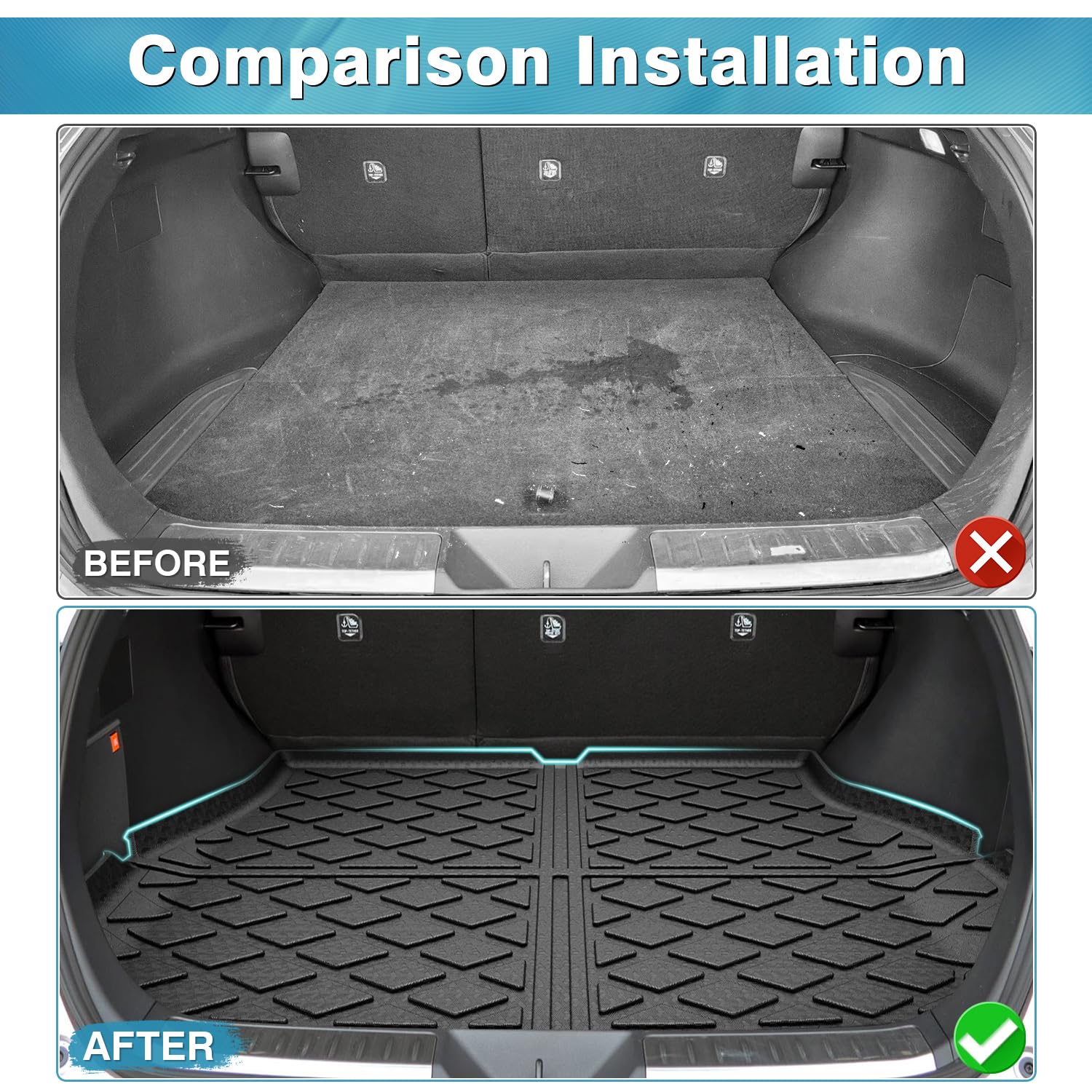 Mixsuper Cargo Liner For Toyota Venza 2021-2025 Cargo Mat All Weather Rear Trunk Liner Black