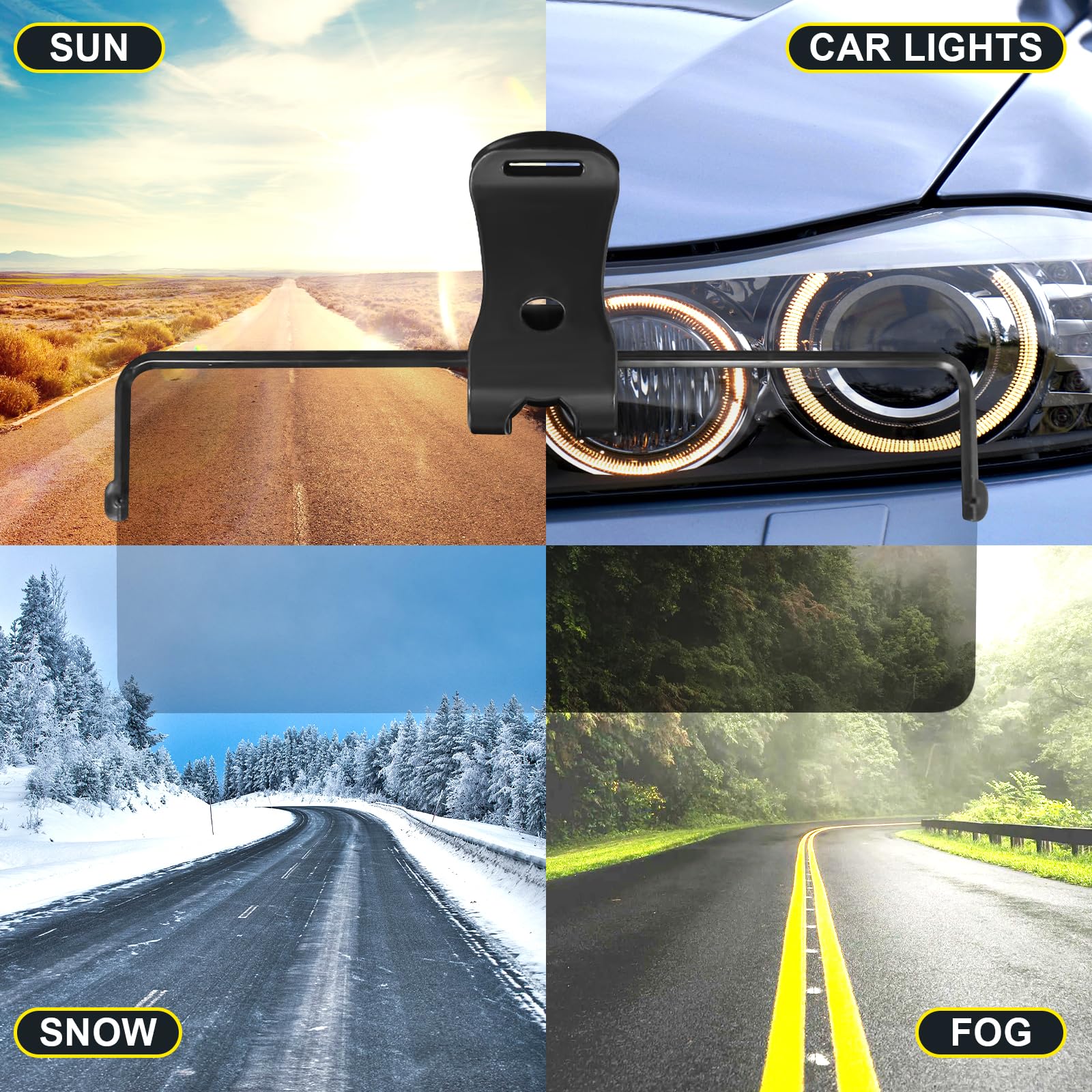 Sun Visor Extender for Car, Universal Sun Visor for Car Easy to Install, UV400 Anti-Glare Protects from Glare/UV Ray/Stray Light