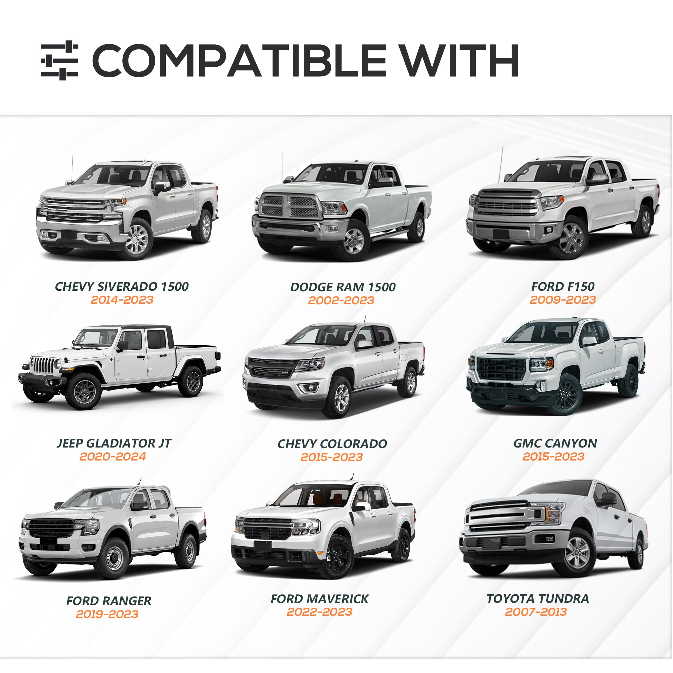 Eyouhz Overland Bed Racks Truck Cargo Carrier With 2 Light Bar Compatible For 2004-2024 Ford F150 & 2002-2024 Dodge Ram 1500 & 2007-2024 Chevy Silverado 1500 & 2007-2013 Toyota Tundra Ladder Back Rack