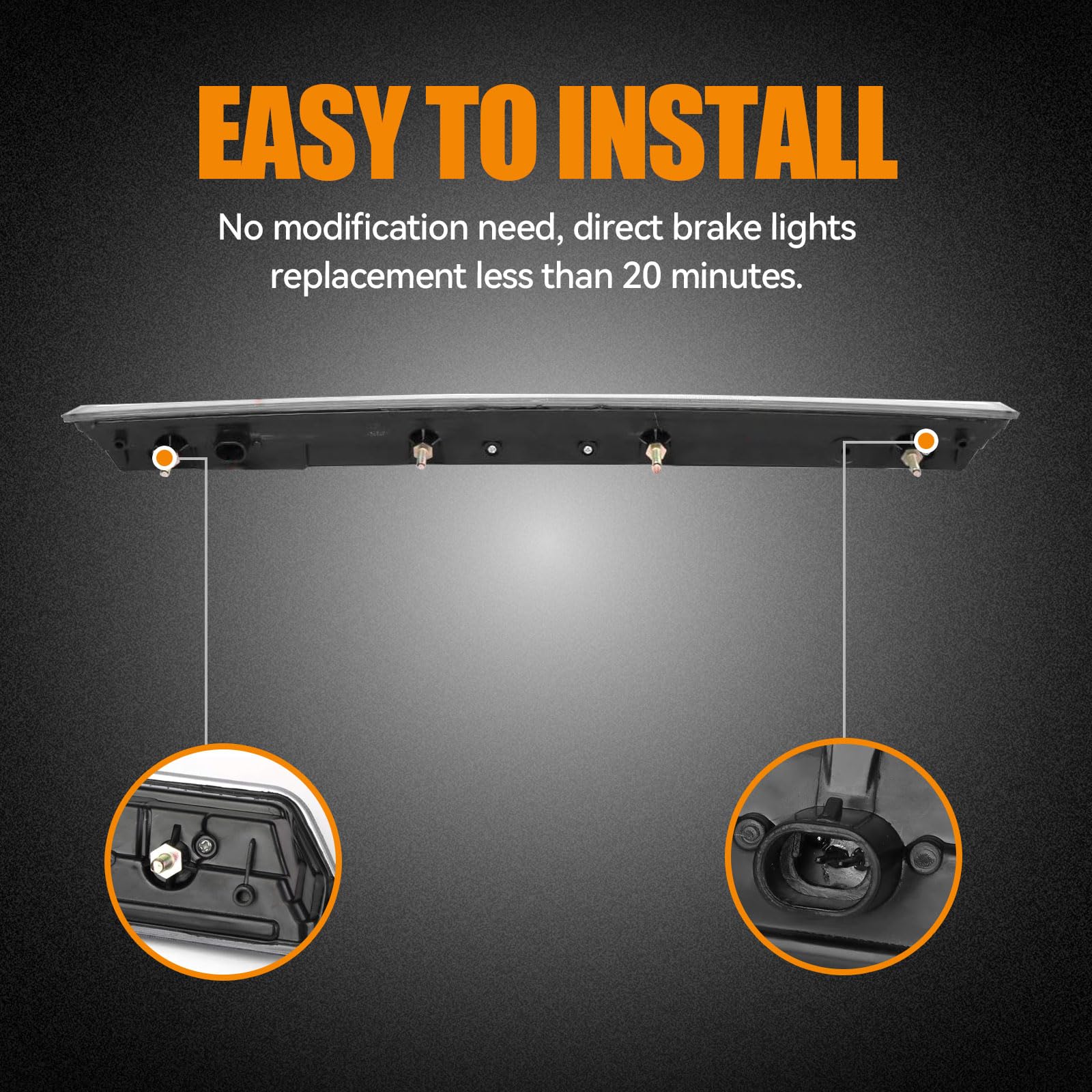 Cxdar Third 3Rd Brake Light Led For 2015-2020 Chevy Tahoe/Suburban, High Mount Rear Brake Lights Assembly For 2016-2019 Suburban