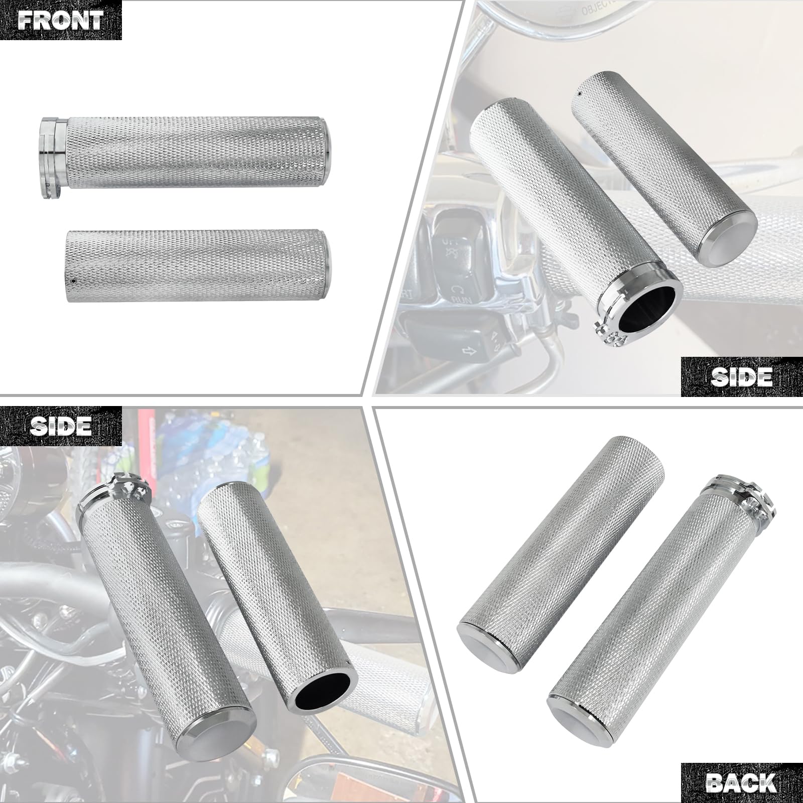 HDBUBALUS Hand Grips 1 Inch Motorcycle Handlebar Grips Cable Throttle Compatible for Harley Sportster Touring Dyna Softail 883 1