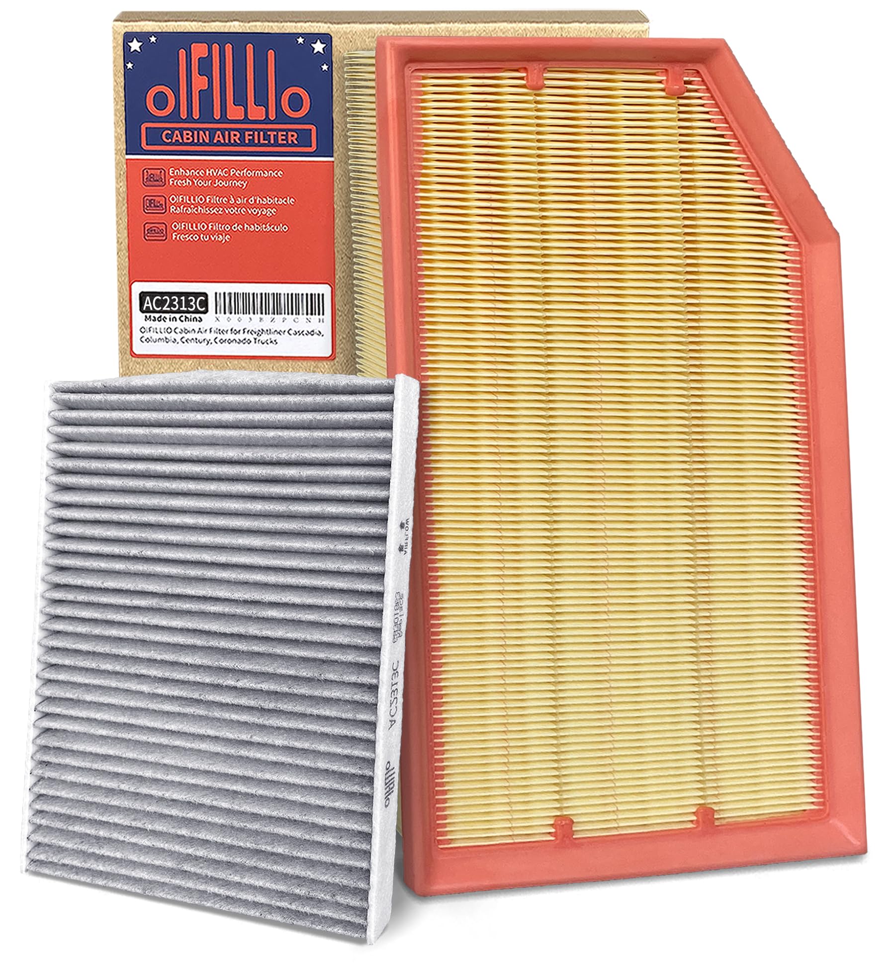 Oifillio Engine & Cabin Air Filter For Wrangler 2.0L/3.6L (2018-2025), Gladiator 3.6L (2020-2025), Replaces 68301863Aa & 6825703
