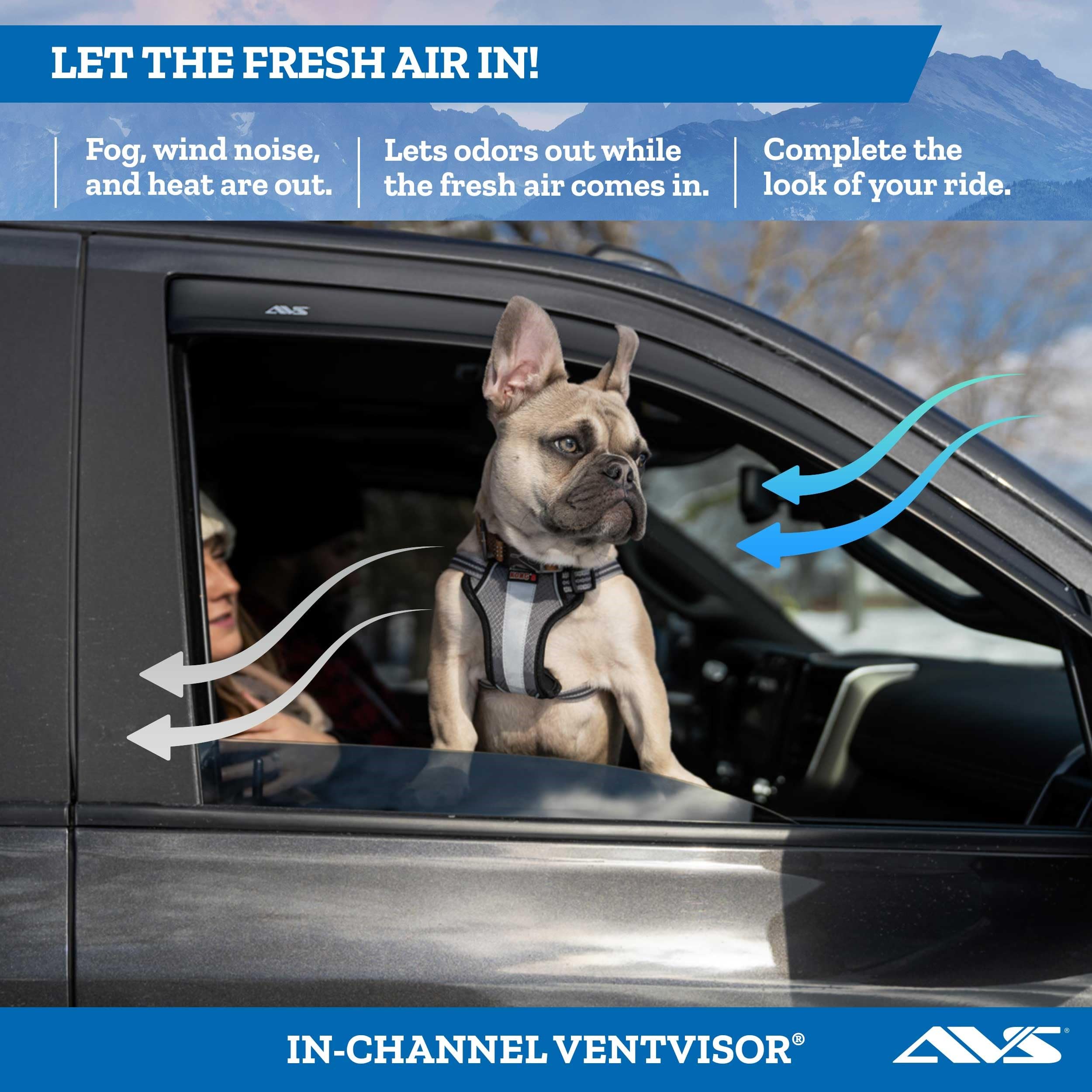 Auto Ventshade [Avs] In-Channel Rain Guards For 2015 - 2024 Ford Edge, 4 Pcs. | Window Vent Visors - Smoke | 194930